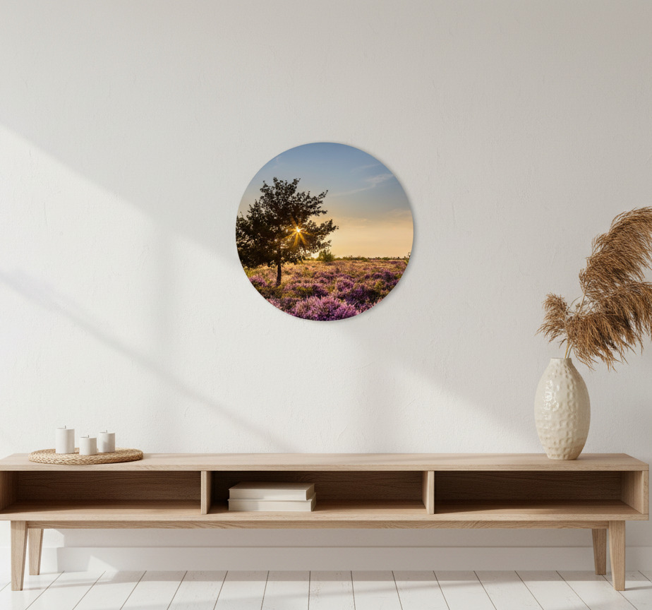 Tenstickers Muursticker gouden zonsondergang landschap