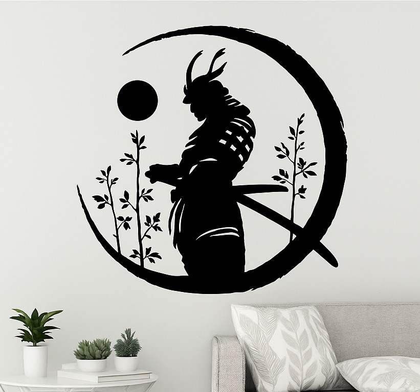 Tenstickers Muursticker samurai krijger kunst
