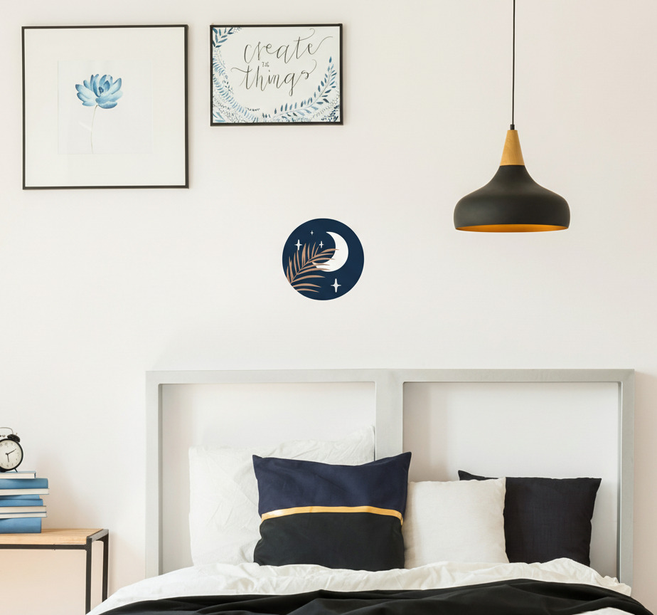 Tenstickers Muursticker middernacht maan cirkel