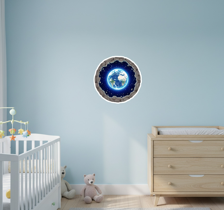 Tenstickers Muursticker 3d aarde portal