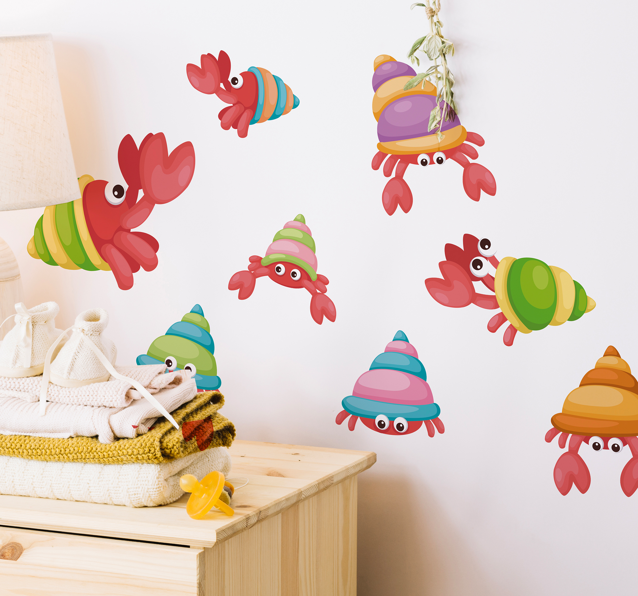 Tenstickers Badkamer muursticker met dieren grappige krabben