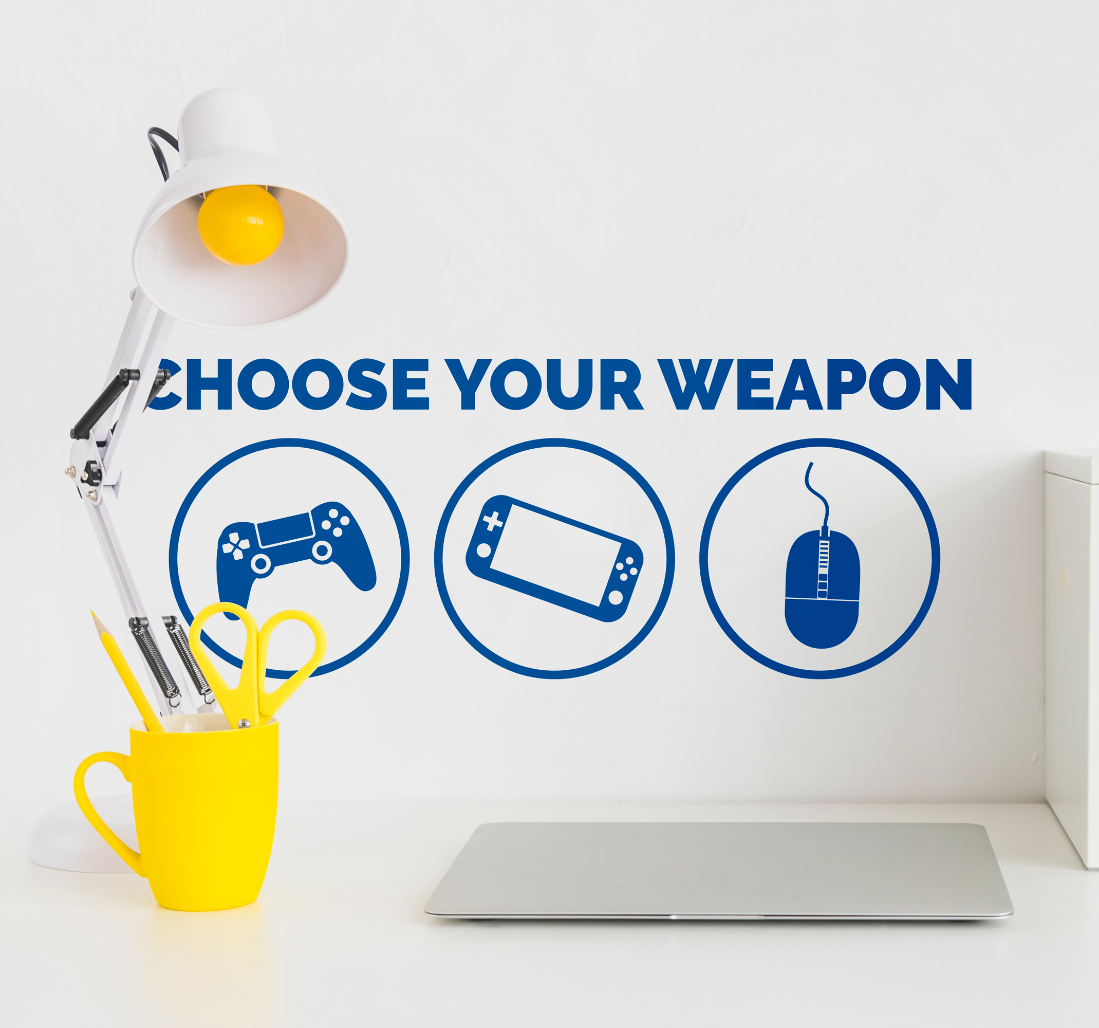 Tenstickers Muurstickers tekst Choose the weapon