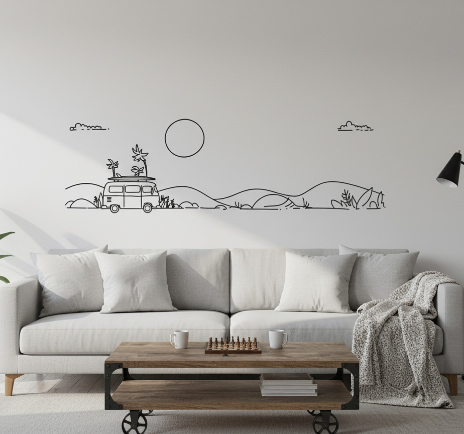 Tenstickers Muursticker outline van life