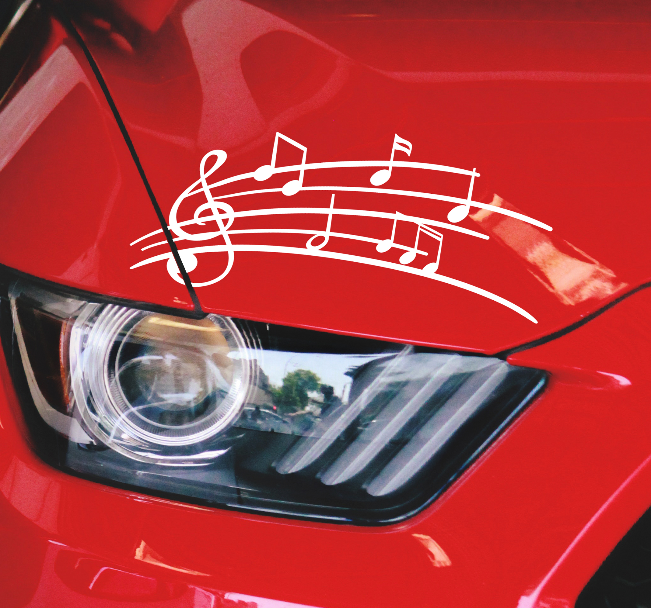 Adesivo per auto con note musicali