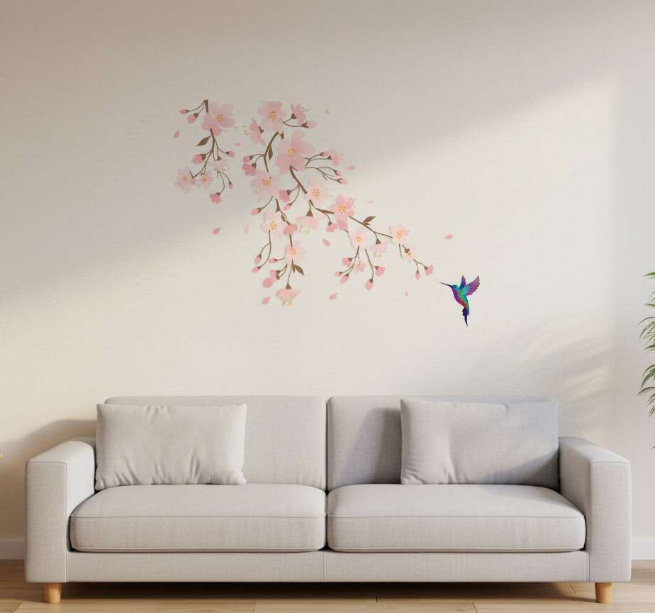 Tenstickers Muursticker bloemenstroom