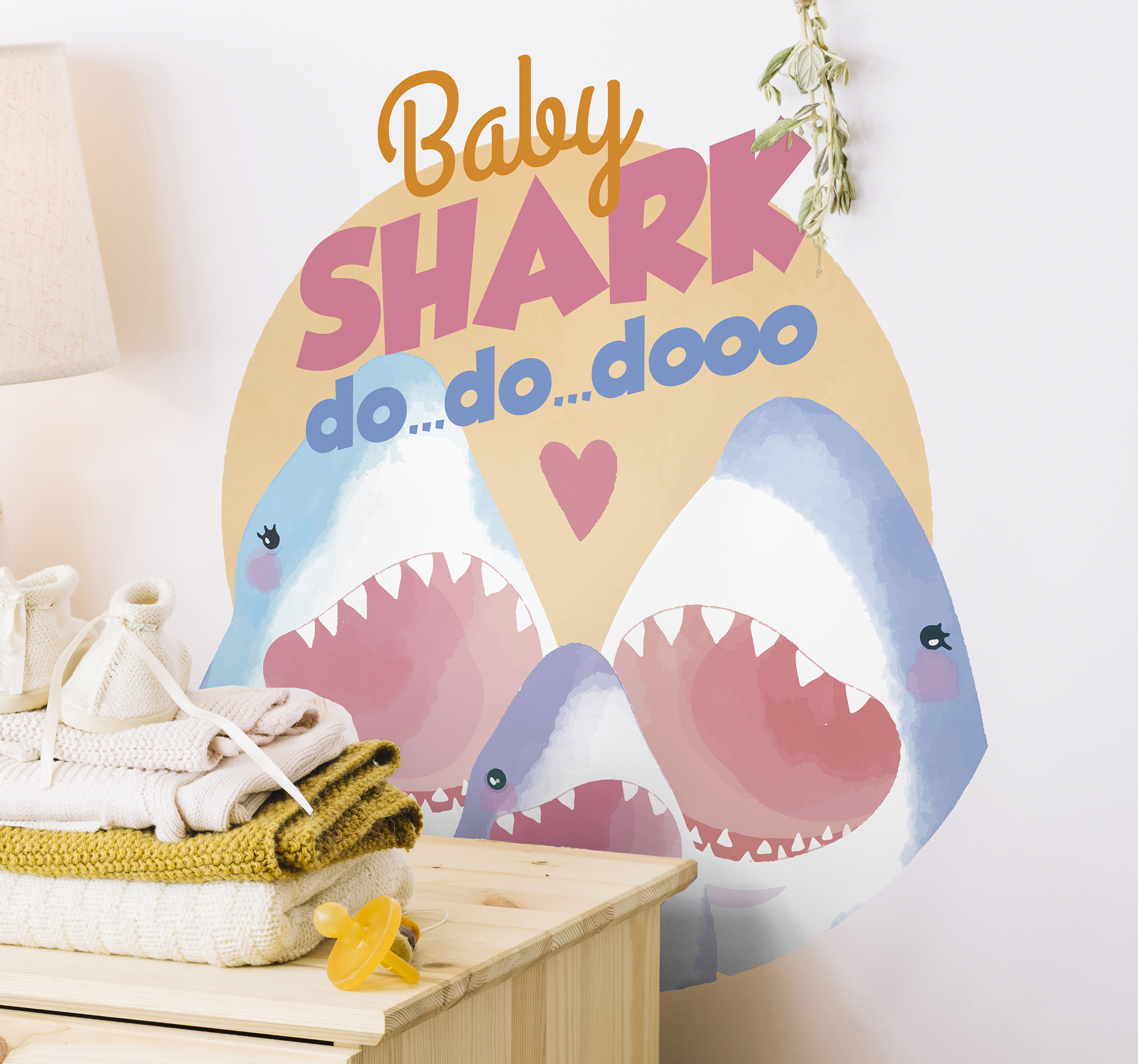 Tenstickers Muurstickers kinderkamer Baby shark dododo song