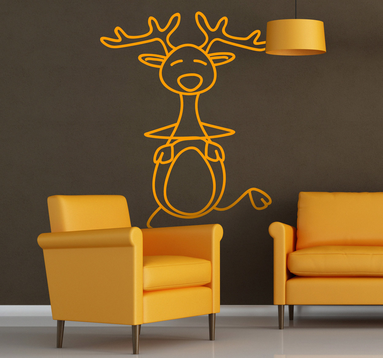 Sticker tekening eland kerst