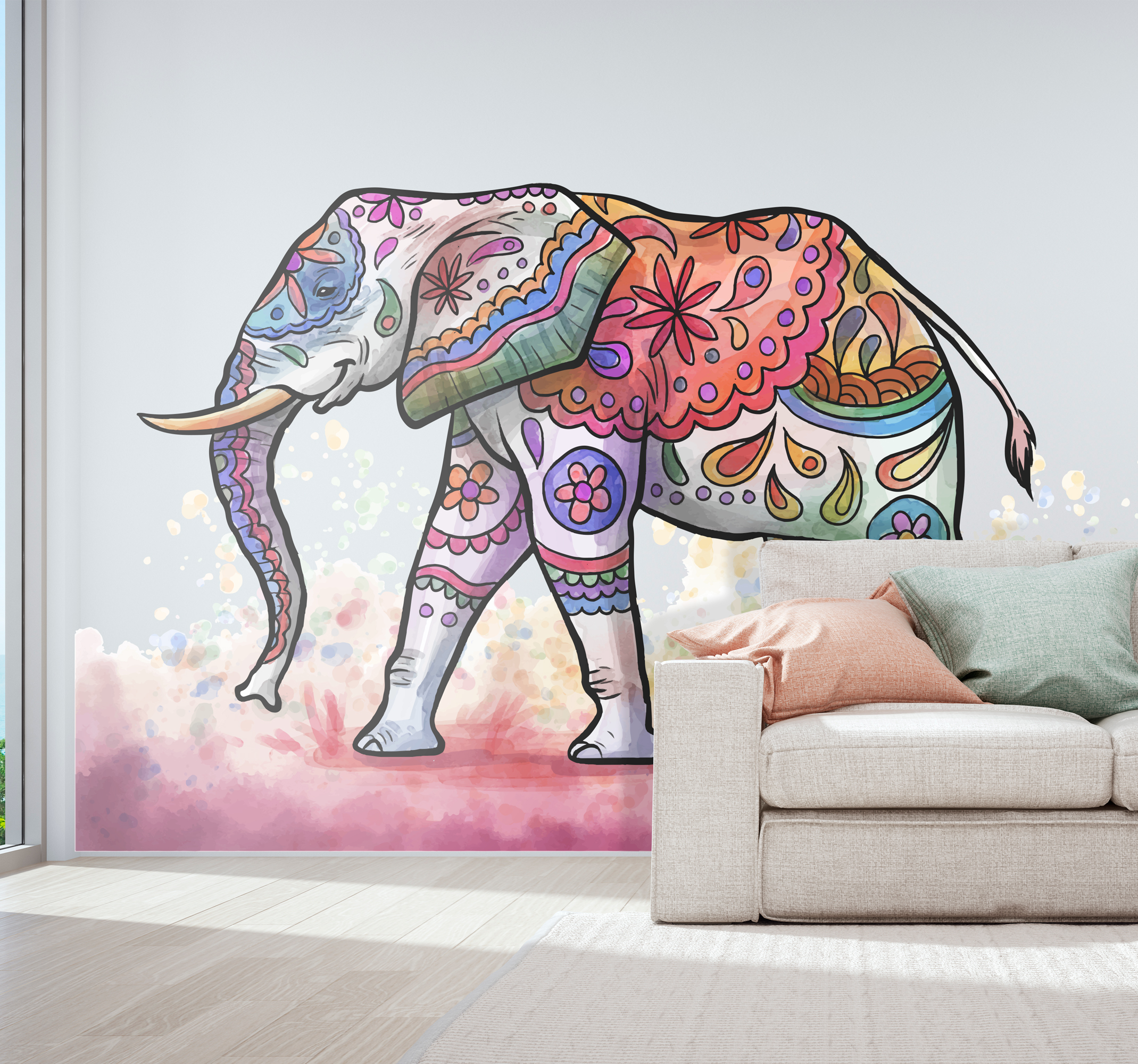 Tenstickers Wilde dieren stickers prachtige olifant