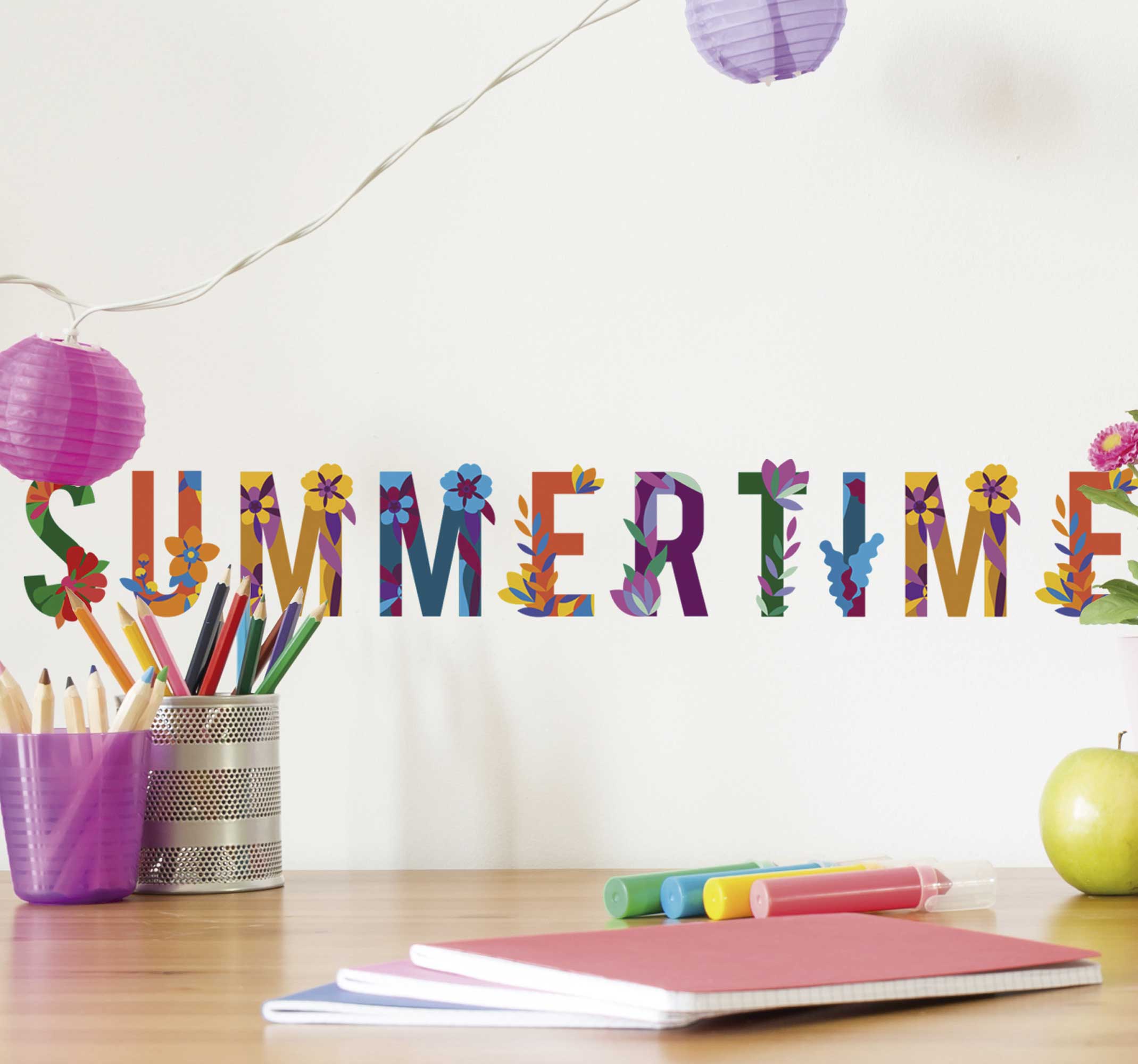 Tenstickers Muurdecoratie stickers Summertime tekst