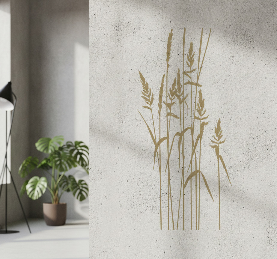 Tenstickers Muursticker hoge gras silhouet
