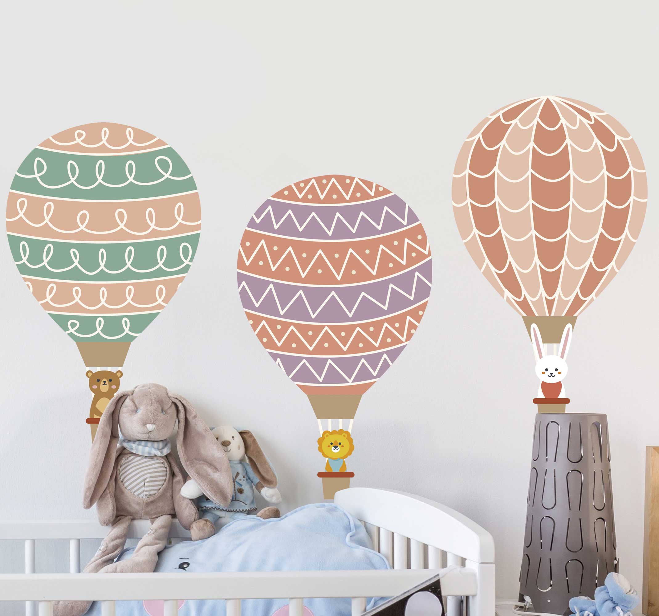 Tenstickers Muurstickers kinderkamer vrolijke luchtballonen