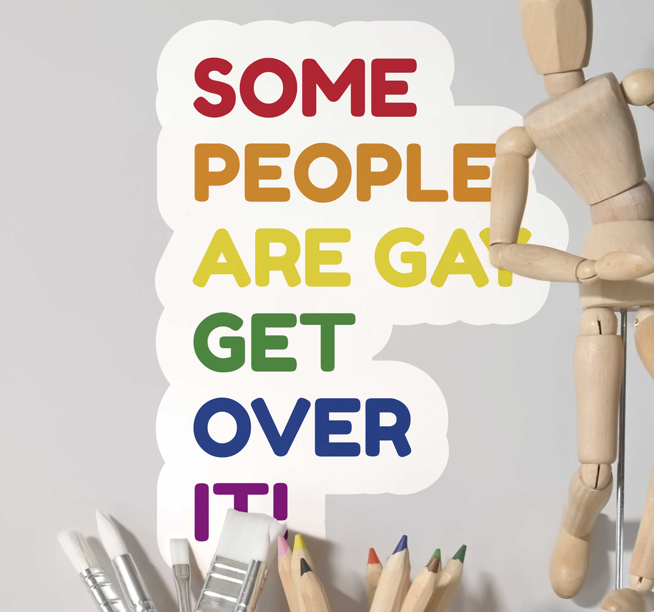 Tenstickers Muurstickers tienerkamer some people are gay get over it