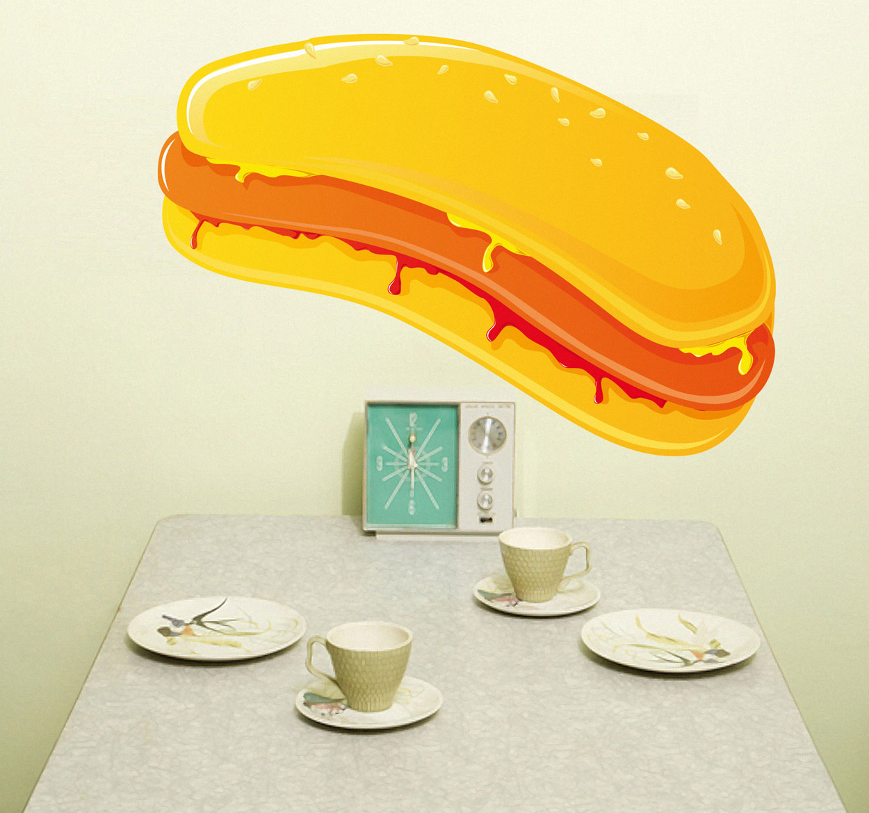 Sticker decorativo illustrazione hot dog 3