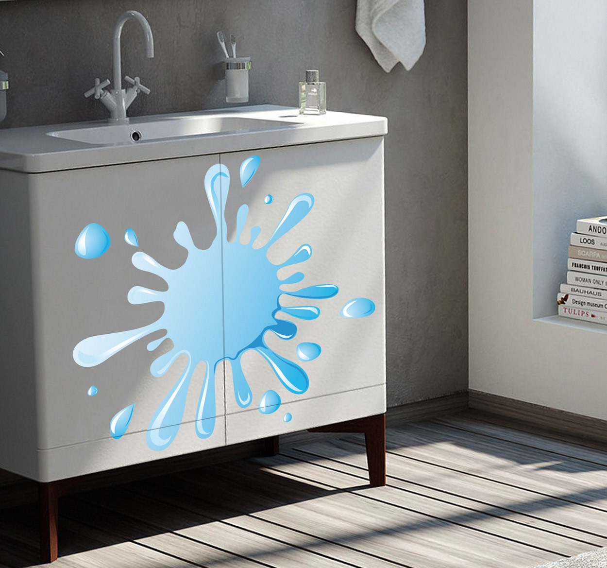 Tenstickers Sticker badkamer decoratie water