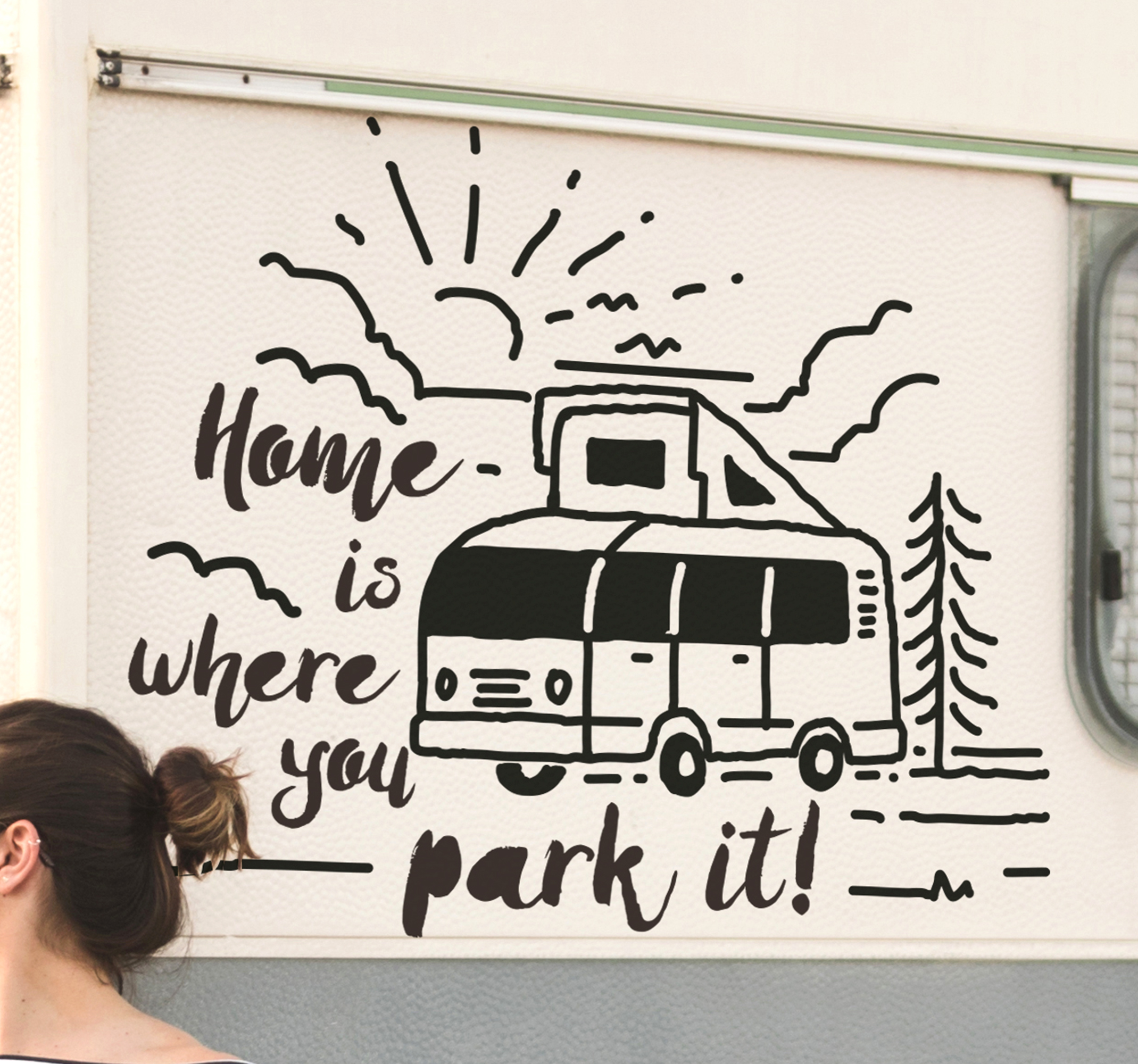 Adesivo camper home is where you park it