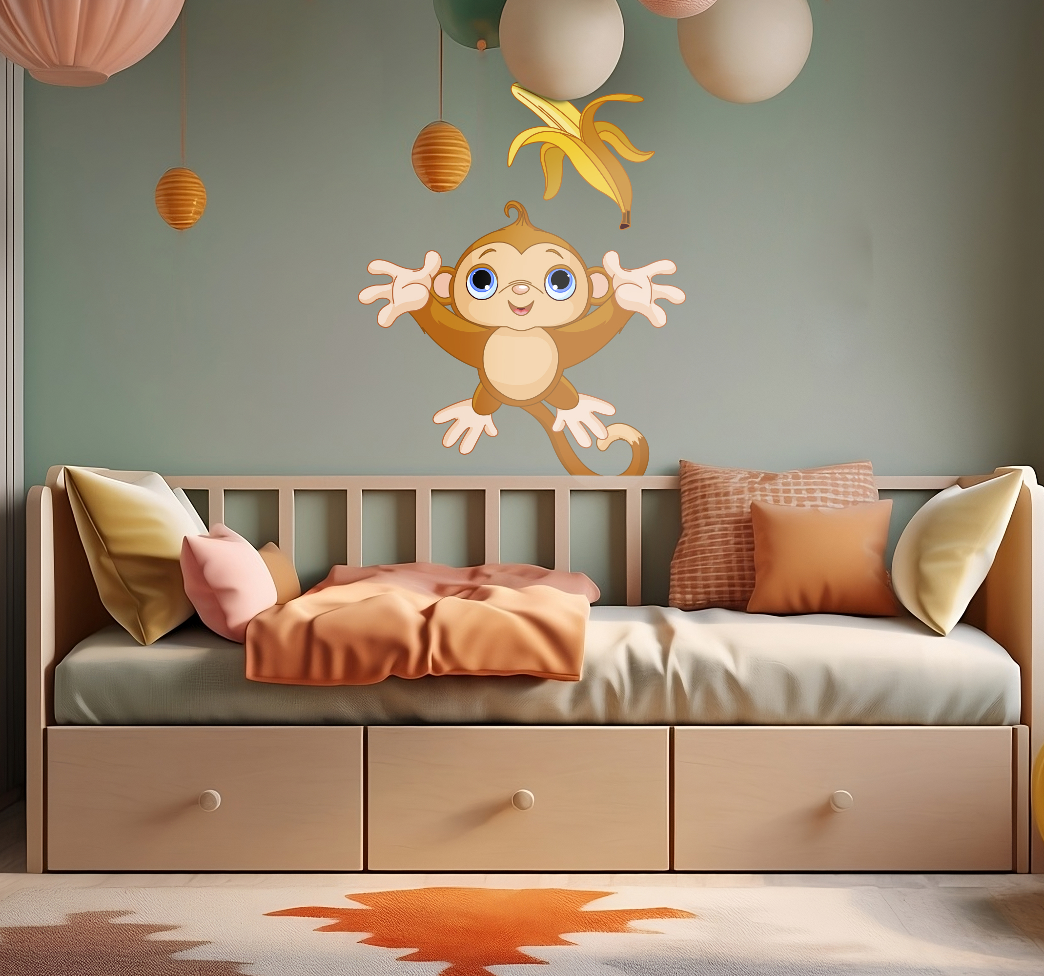 Tenstickers Sticker aap met banaan