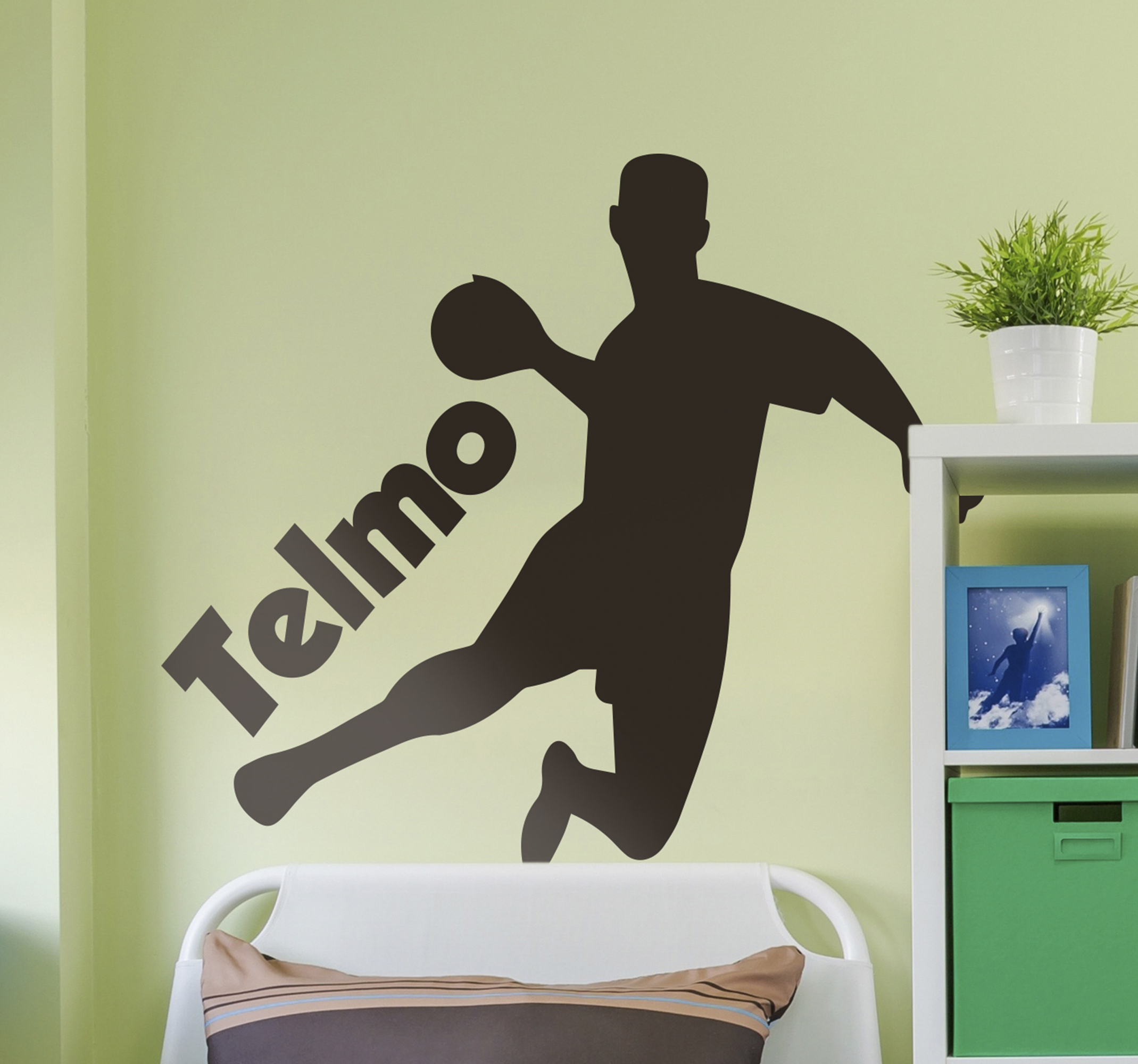 Tenstickers Muursticker sport handbal met naam