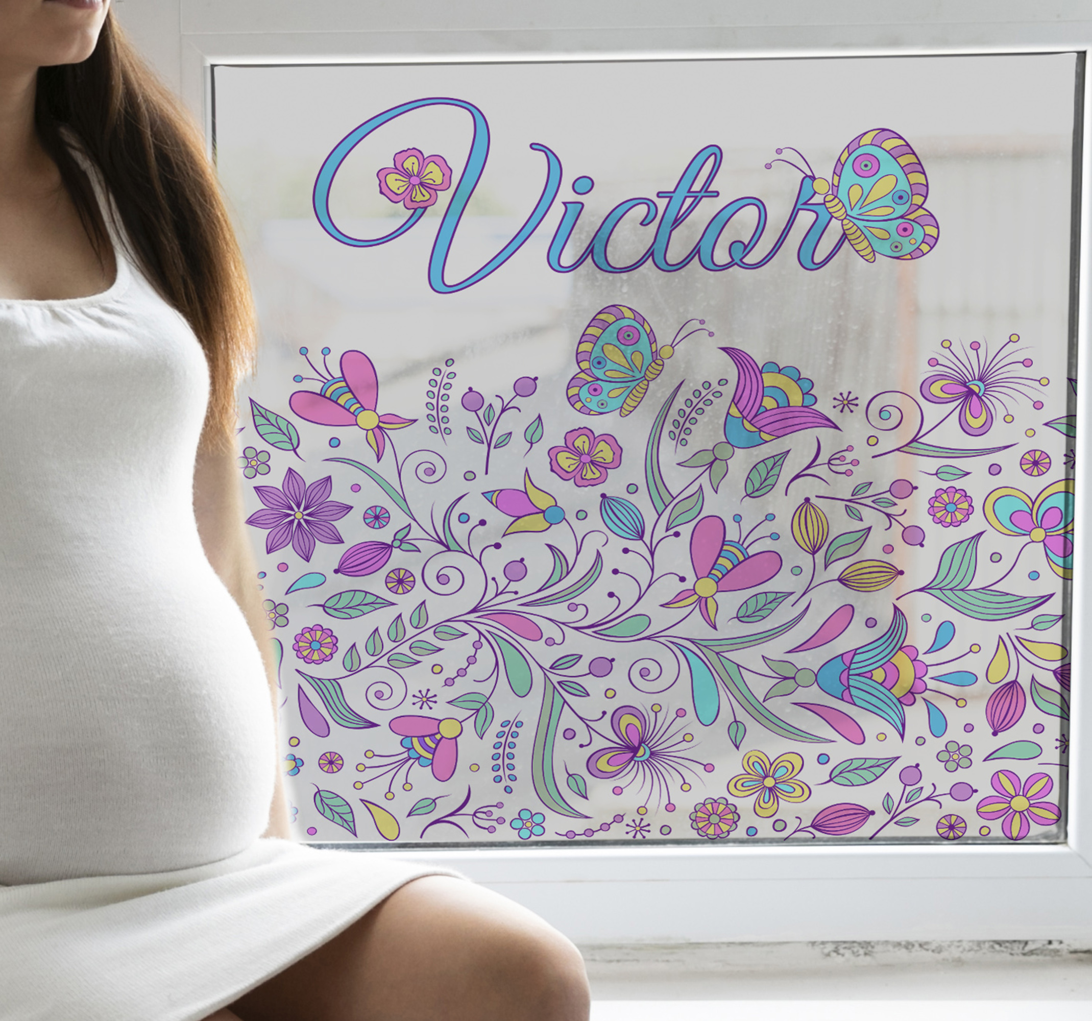 pellicola adesiva per vetri farfalle per bambini personalizzato