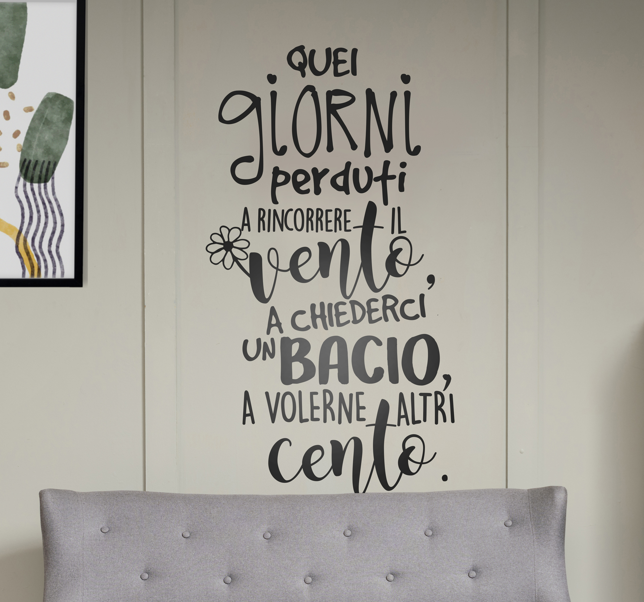 Adesivo murale frase canzone De Andrè