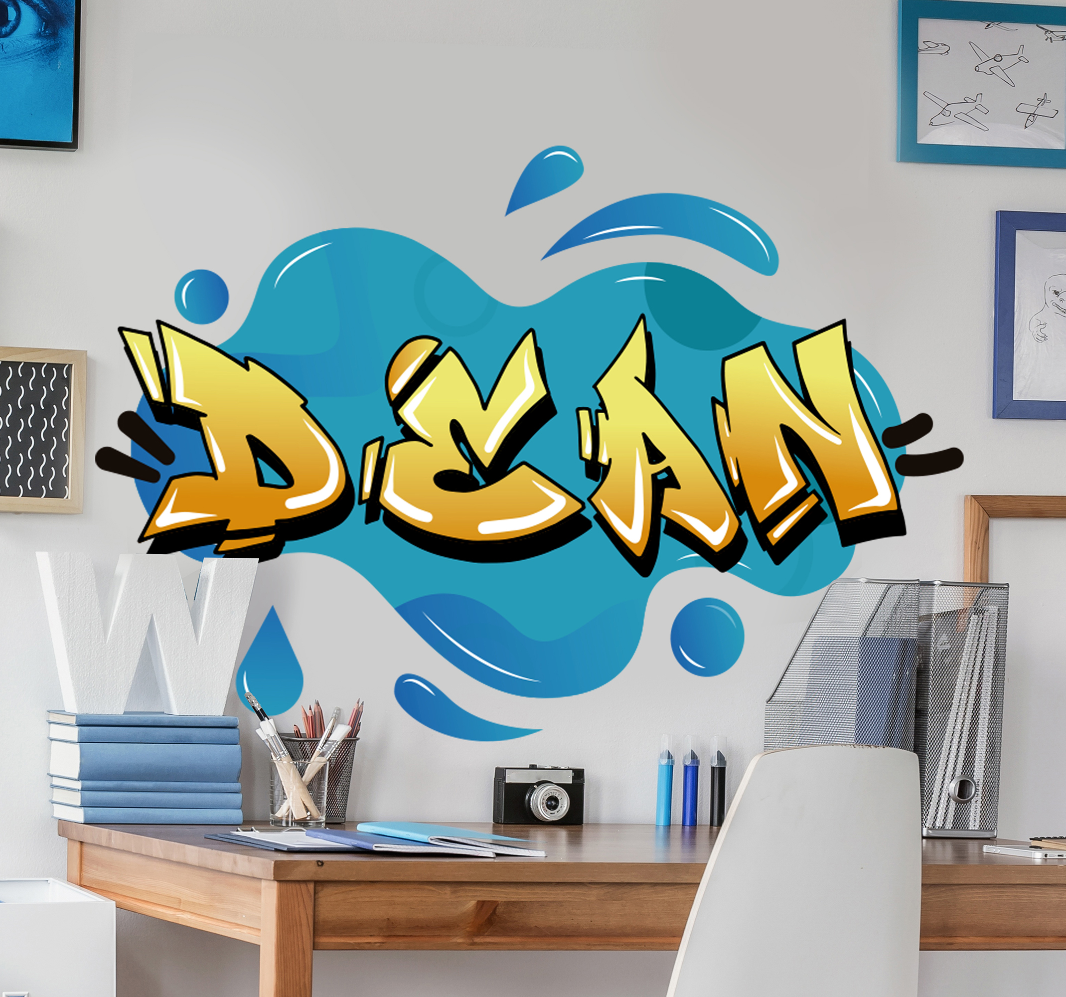 Sticker urban con nome stile graffiti splash