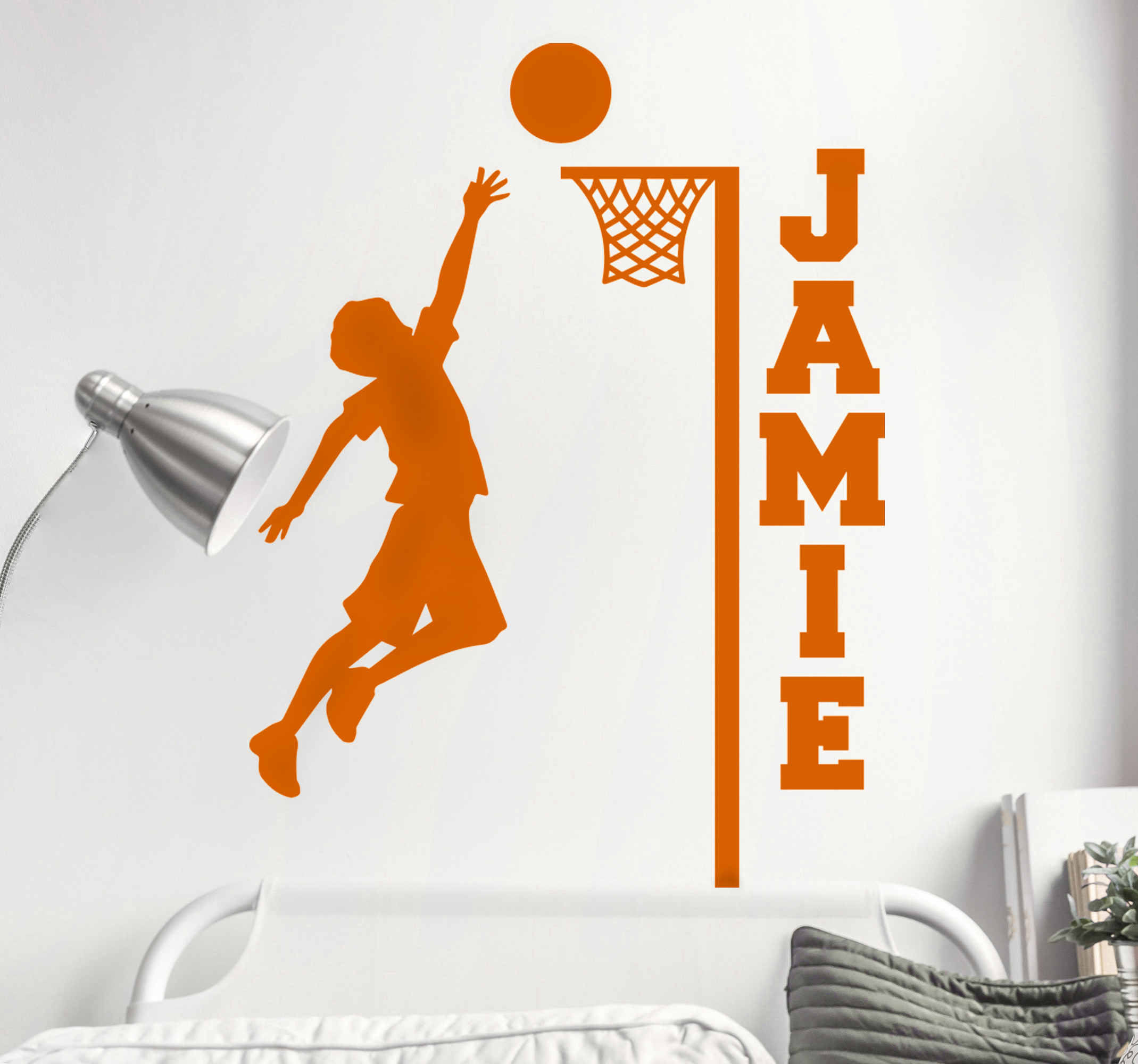 Tenstickers Netbal met naam basketbal zelfklevende sticker