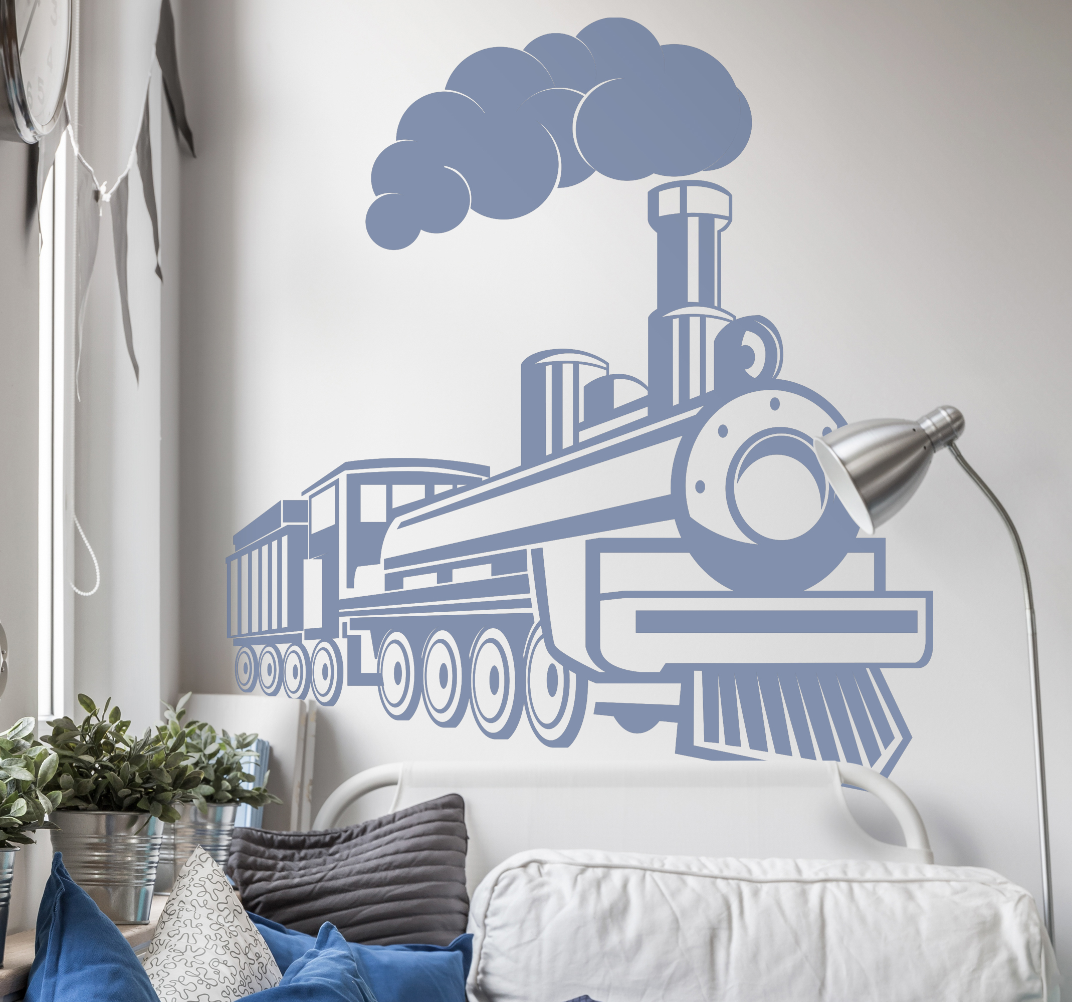 Tenstickers Stoomlocomotief vintage zelfklevende muursticker