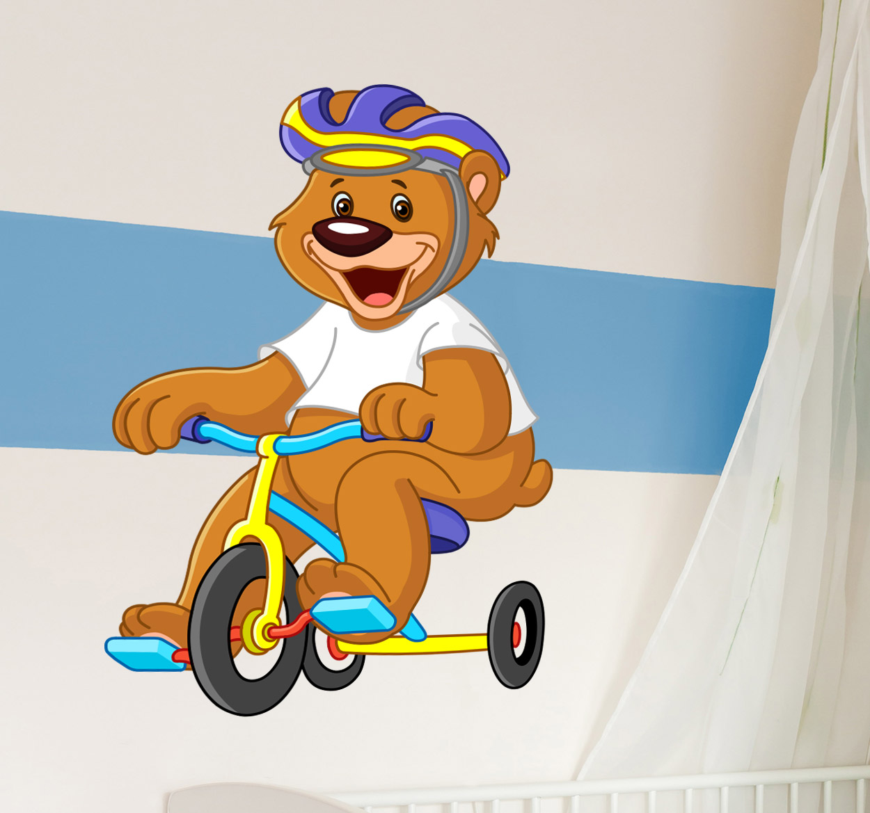 Tenstickers Sticker beer helm fiets