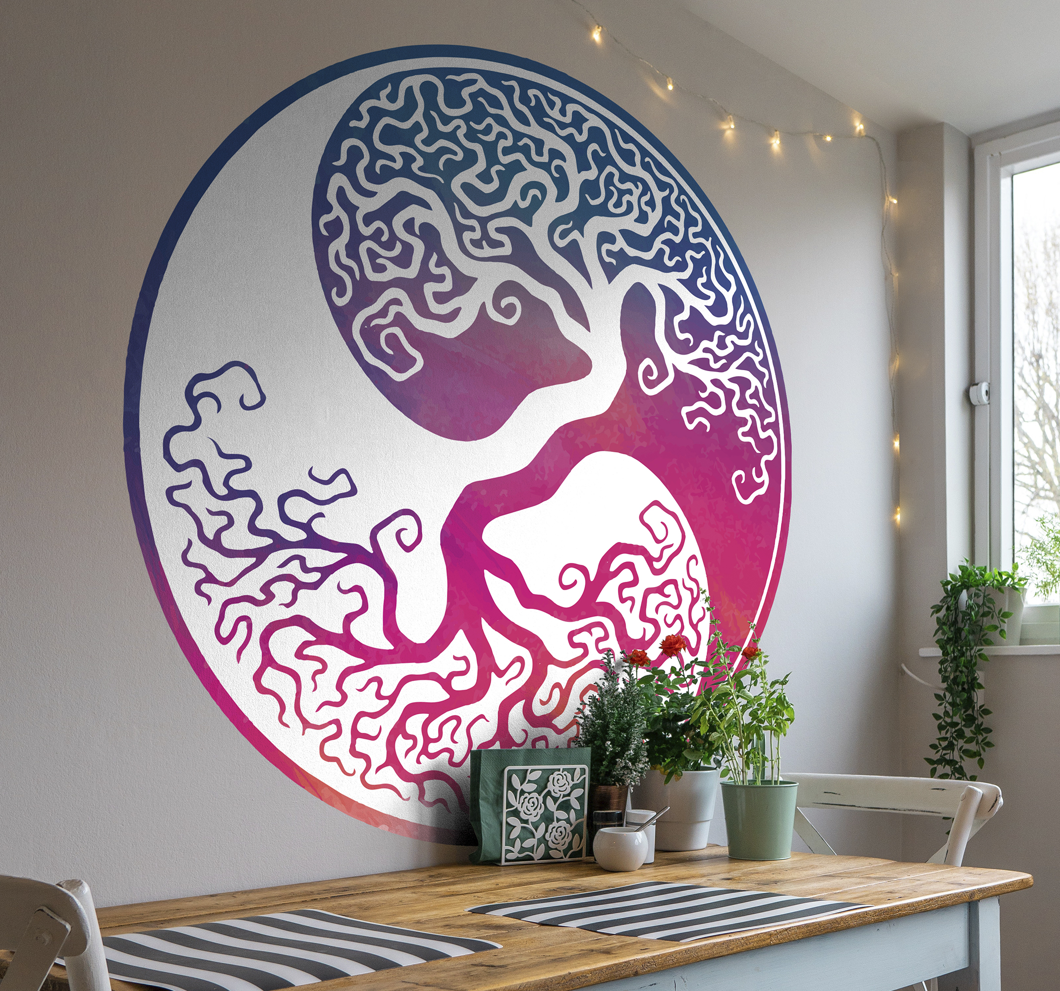 sticker dell'albero della vita di yin yang