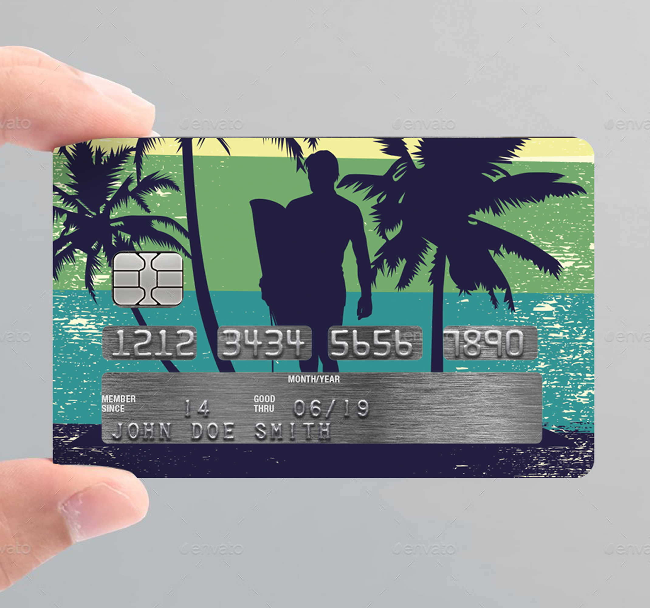 sticker carta di credito del surf camp
