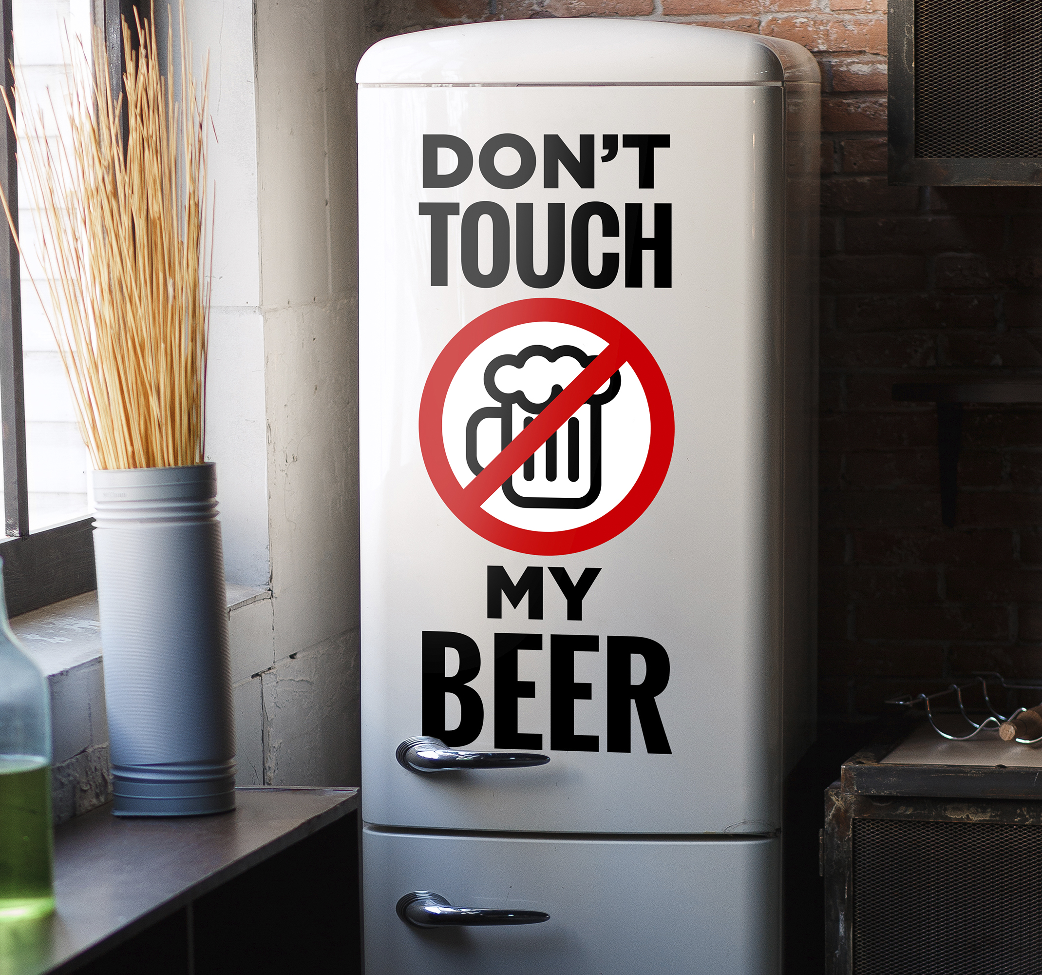 Non toccare la mia birra adesivo da frigo