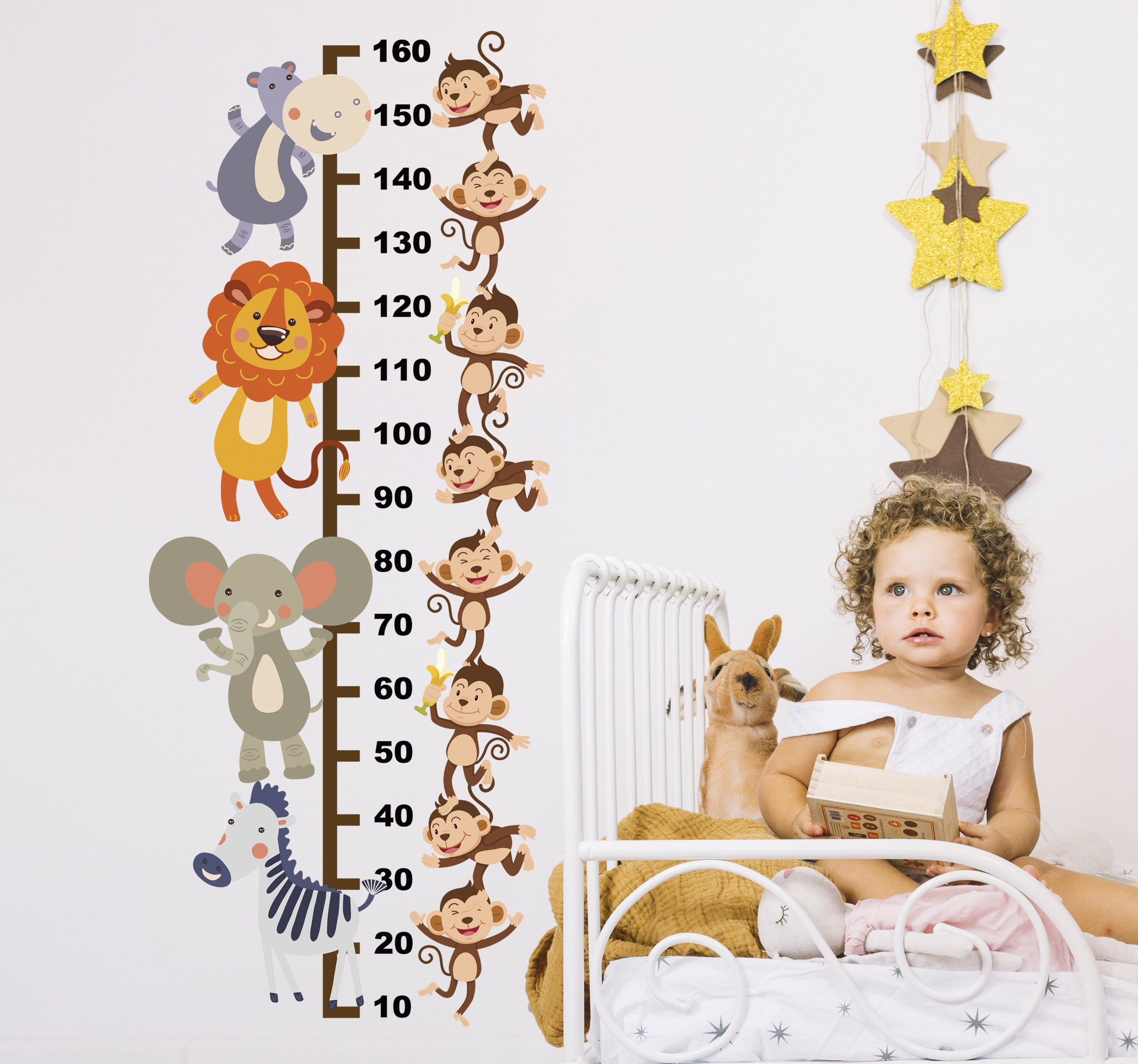 Tenstickers Meter met dieren meetlat zelfklevende sticker