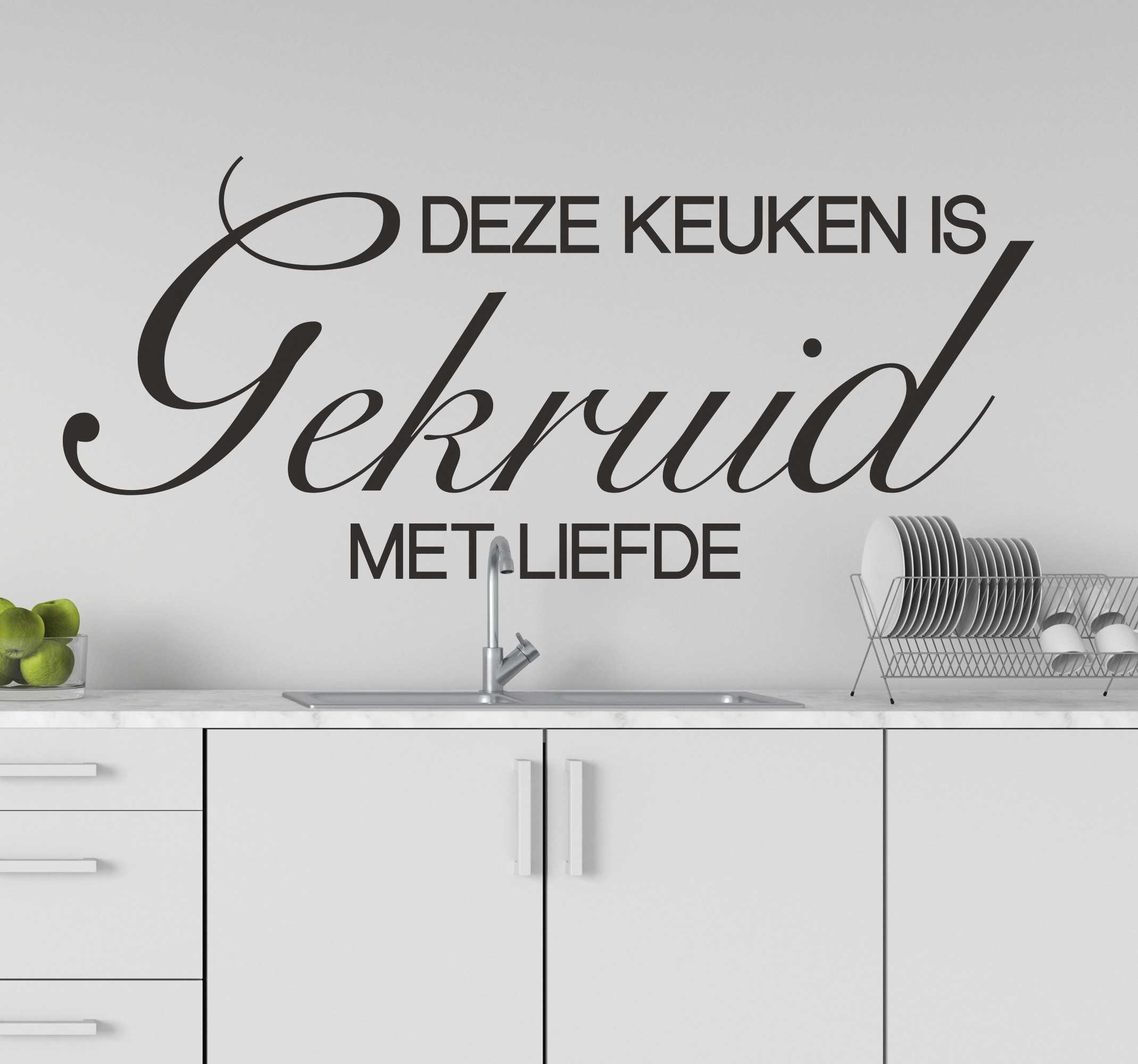 Tenstickers Muursticker keuken gekruid met liefde