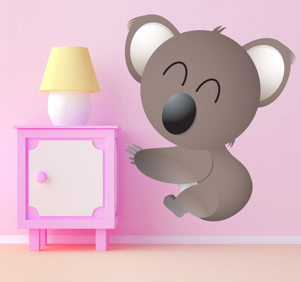 Tenstickers Sticker kinderkamer vrolijke jonge koala