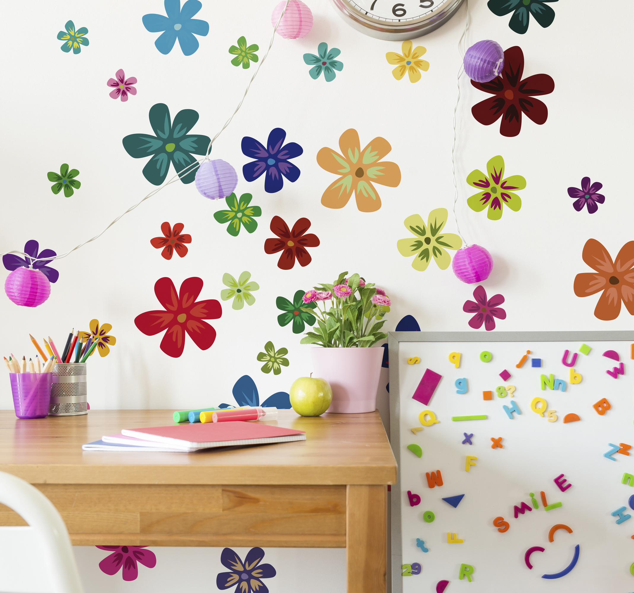 Tenstickers Stickers verschillende kleuren bloemen