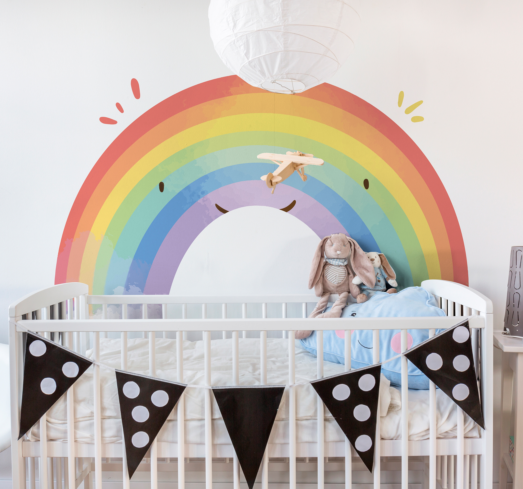Tenstickers Aquarel getextureerde regenboog muursticker