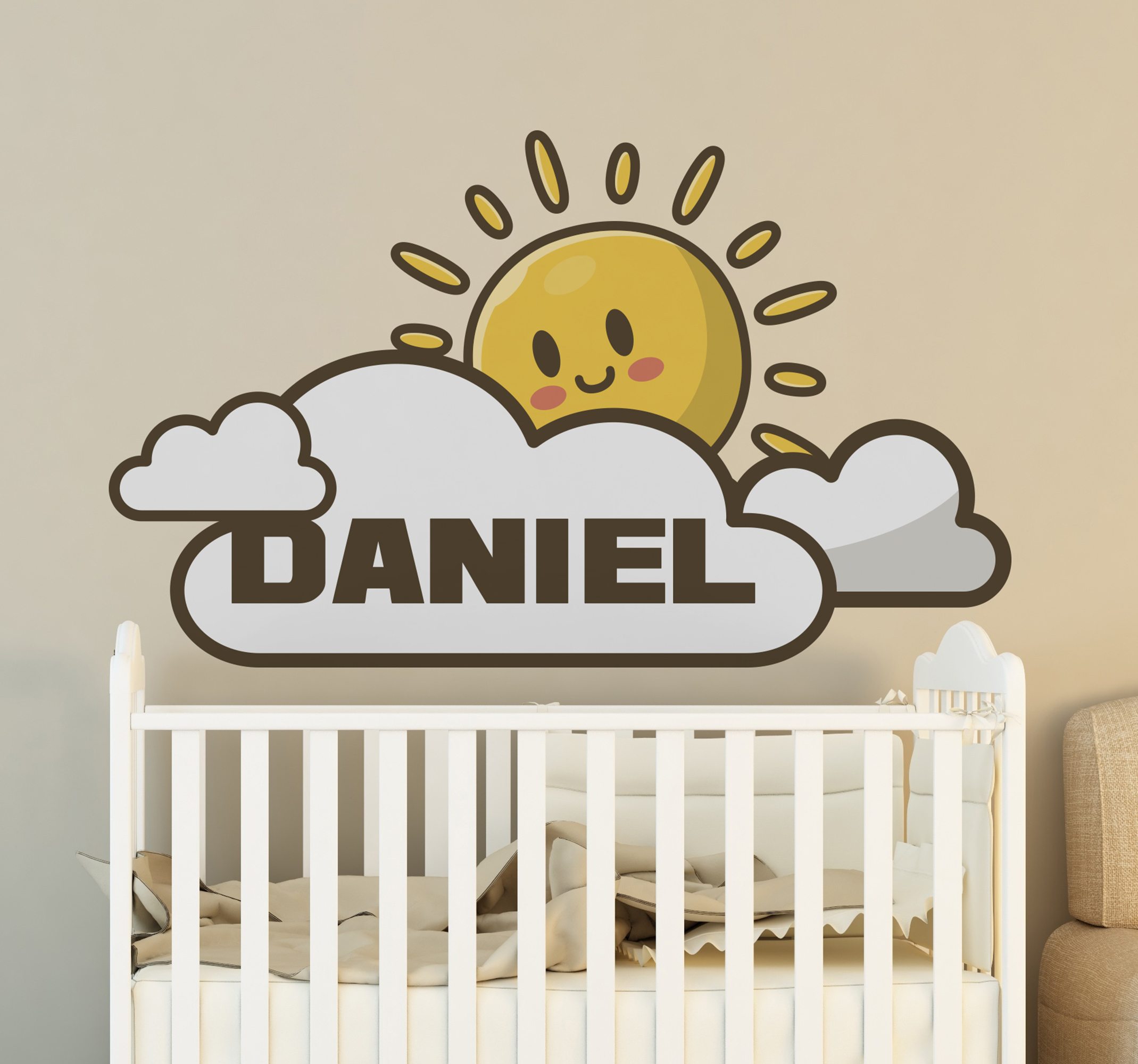 Tenstickers Stickers kinderkamer Zon over wolk