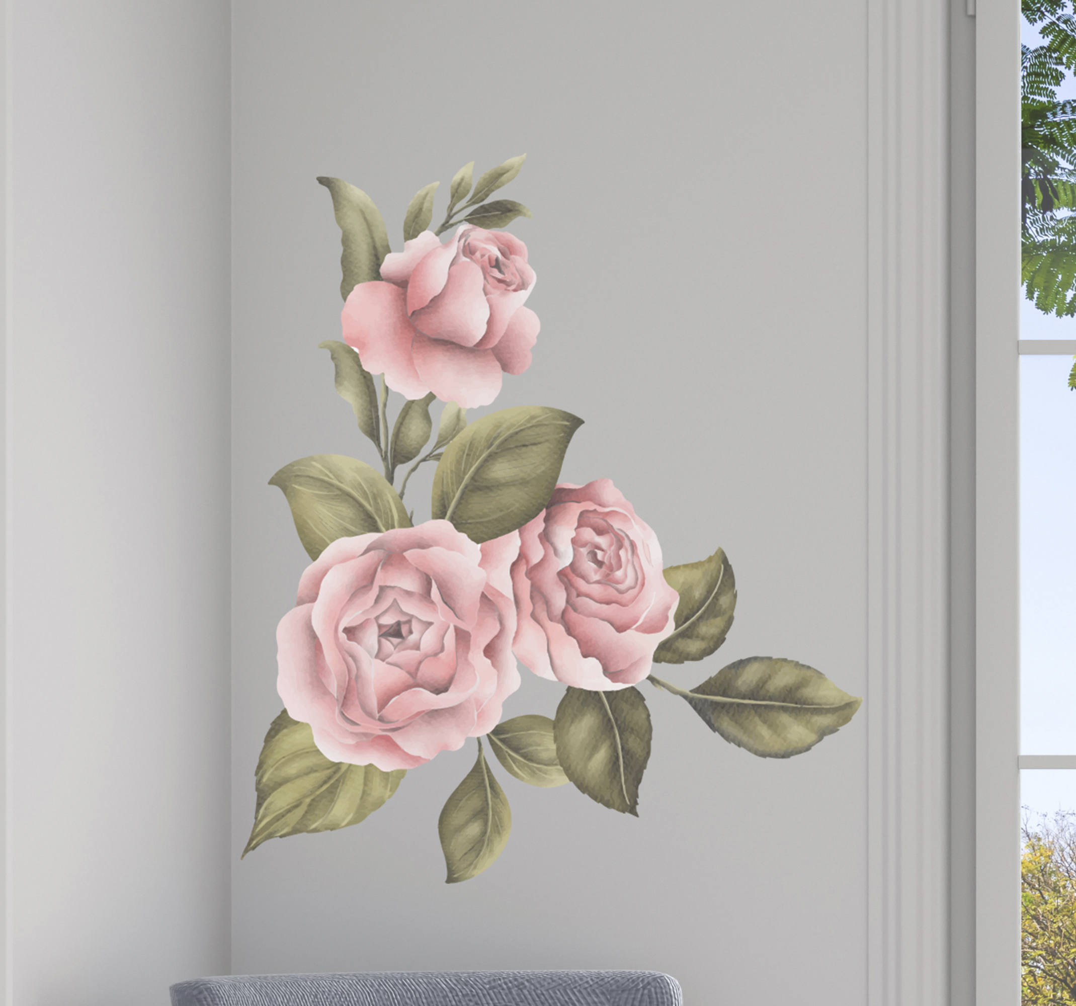 Tenstickers Bloemen stickers Pioen frame