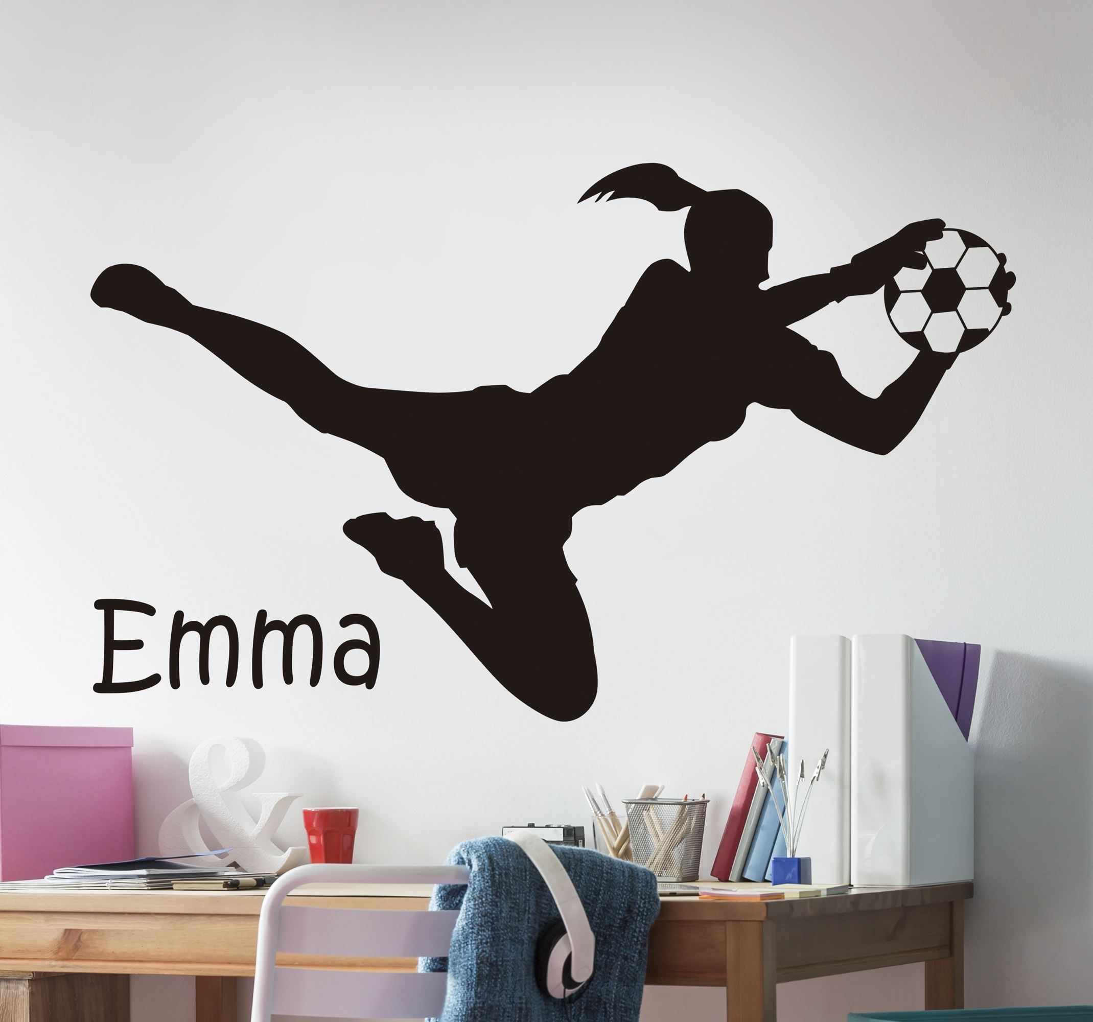 Torhüterin mit Namen Wandtattoo Fußball