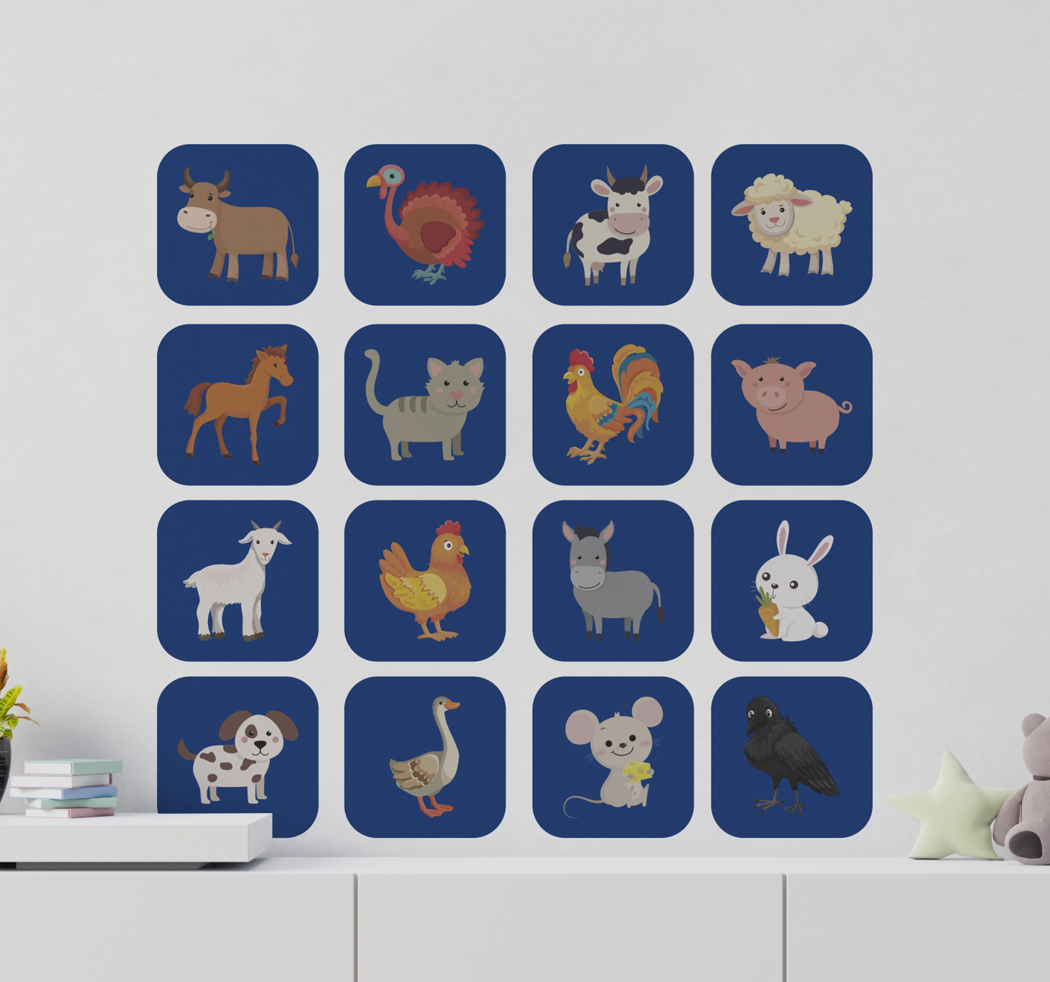 Autocolantes decorativos para animais de quinta Animais