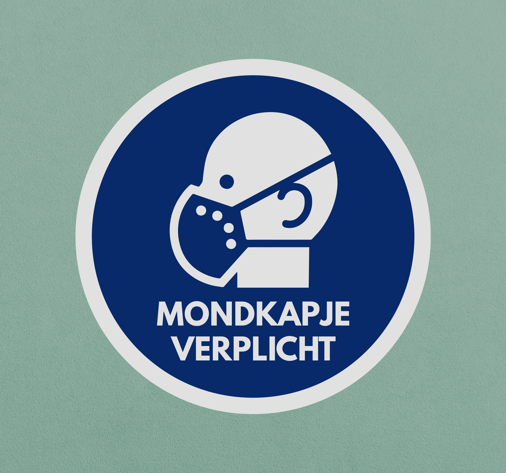 Tenstickers Aanwijzingen muurstickers Mondkapje verplicht