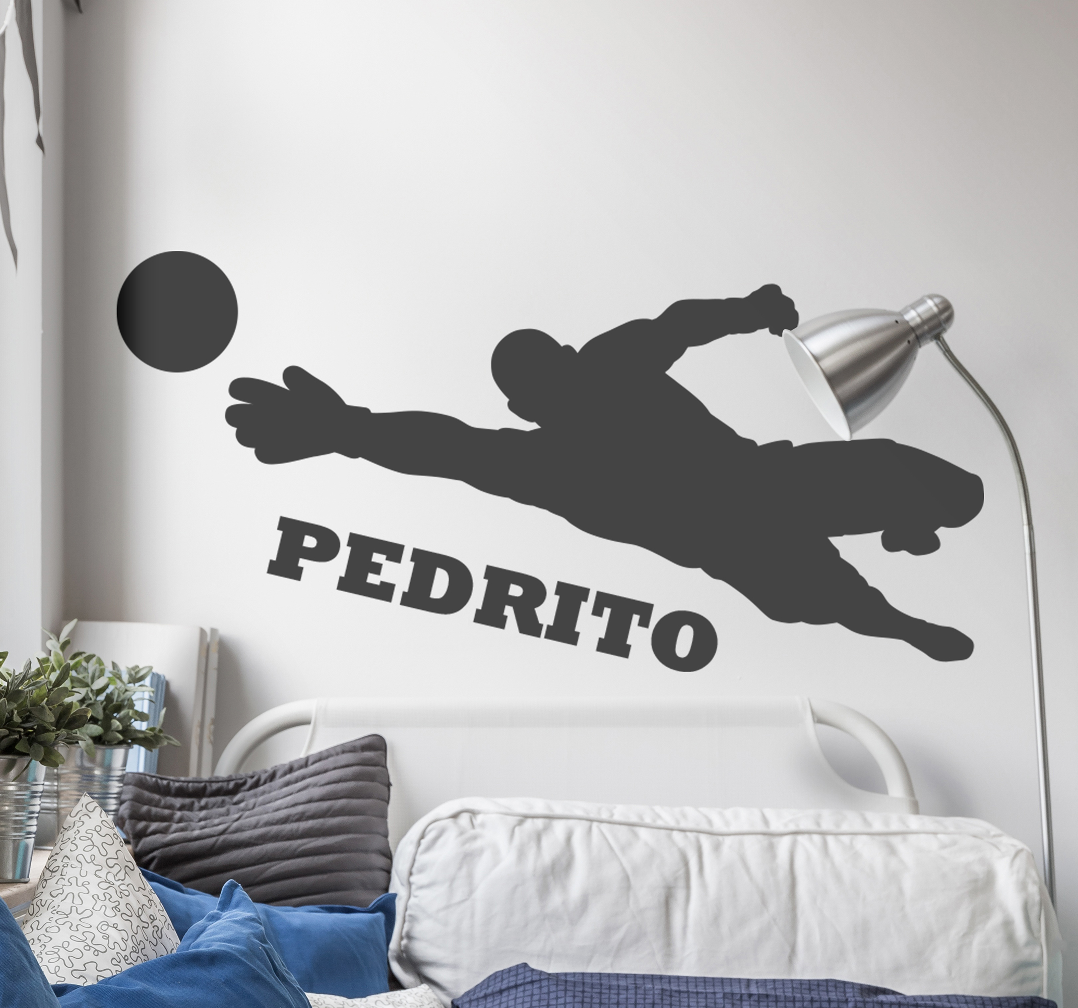 Wandsticker Fußball Fußballtorhüter mit Name