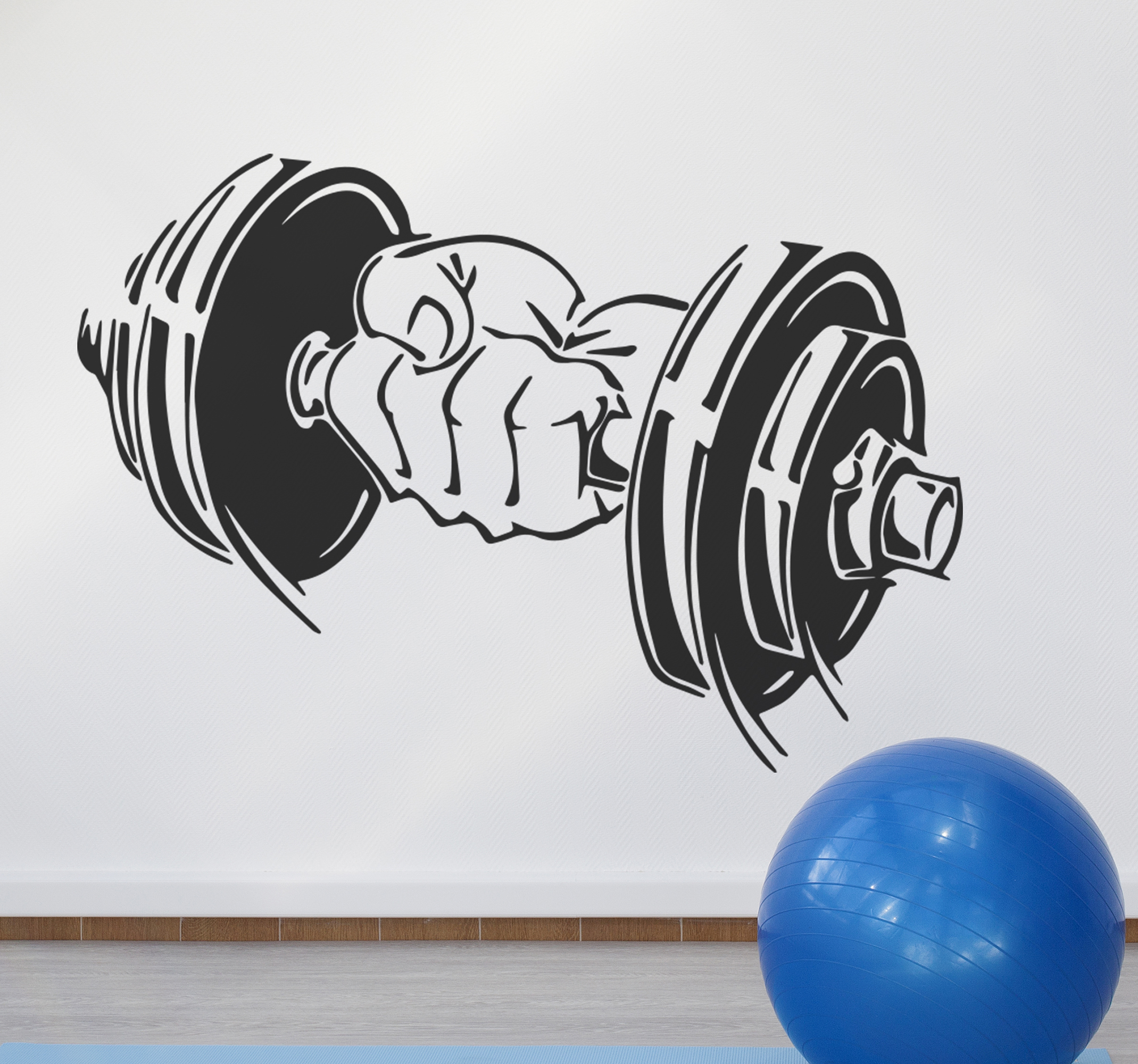Tenstickers Muurstickers sport Sportschool hand met een halter