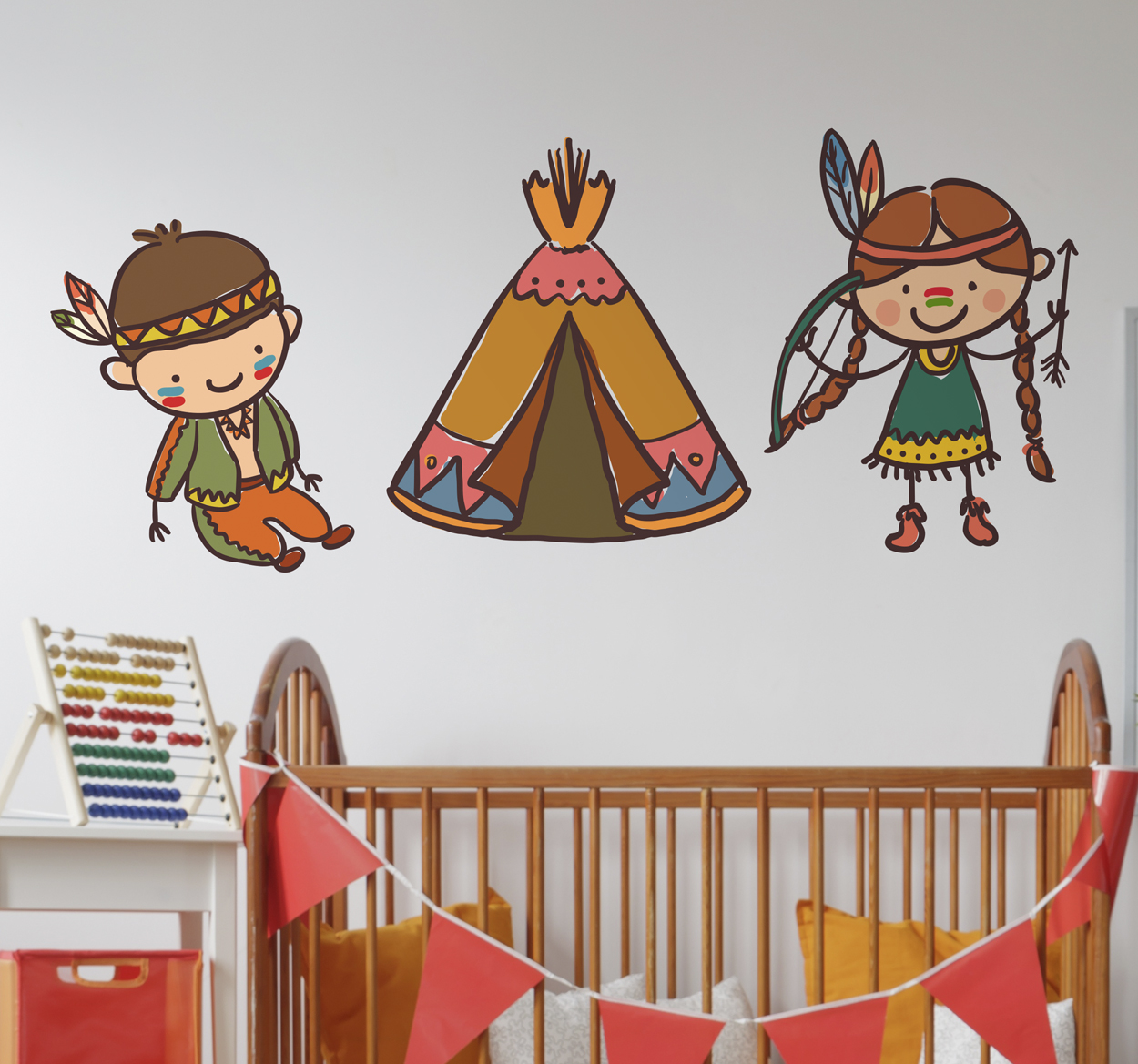 Tenstickers Indianen kinder sticker