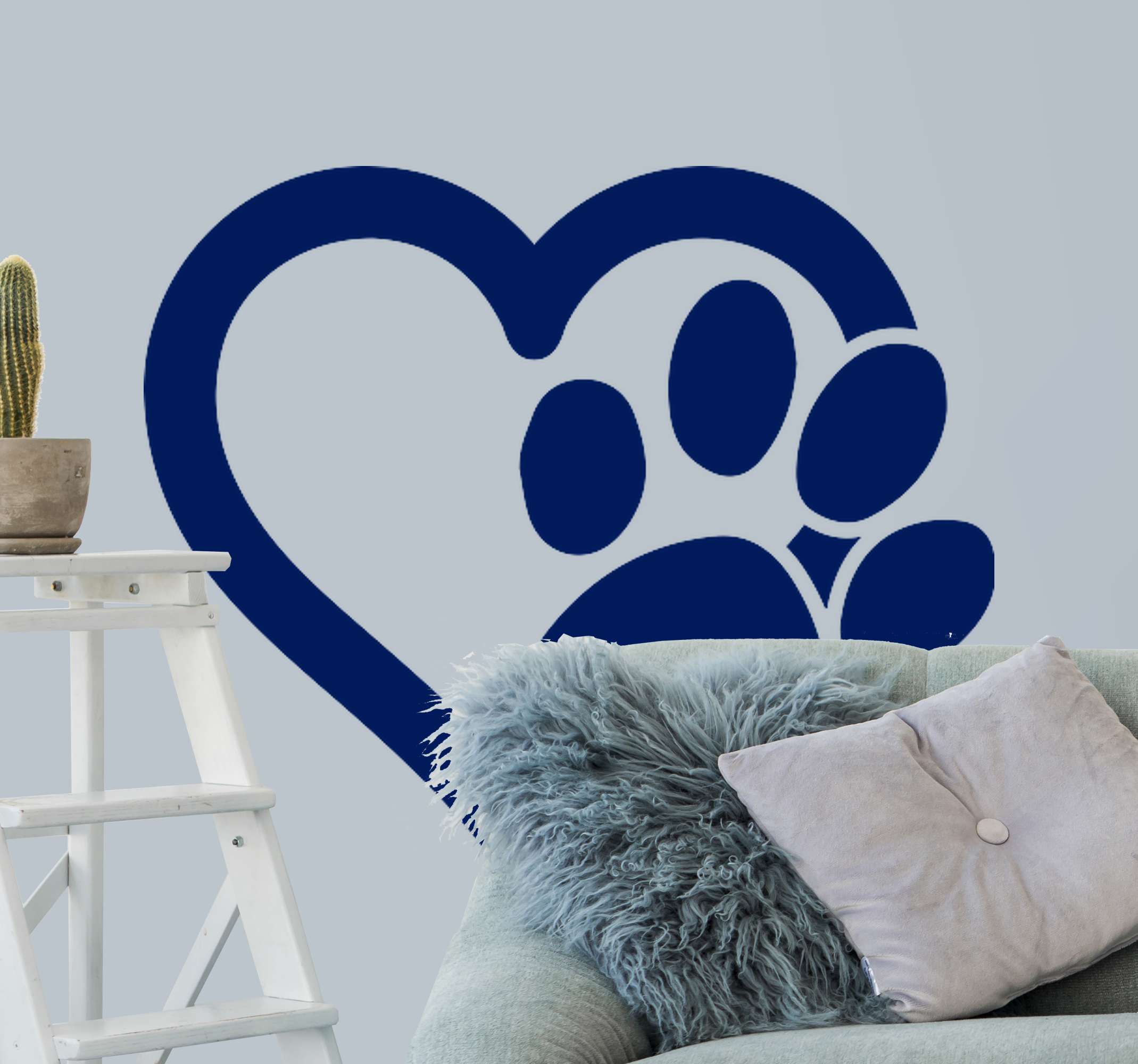 Adesivo animale domestico Cuore con la zampa