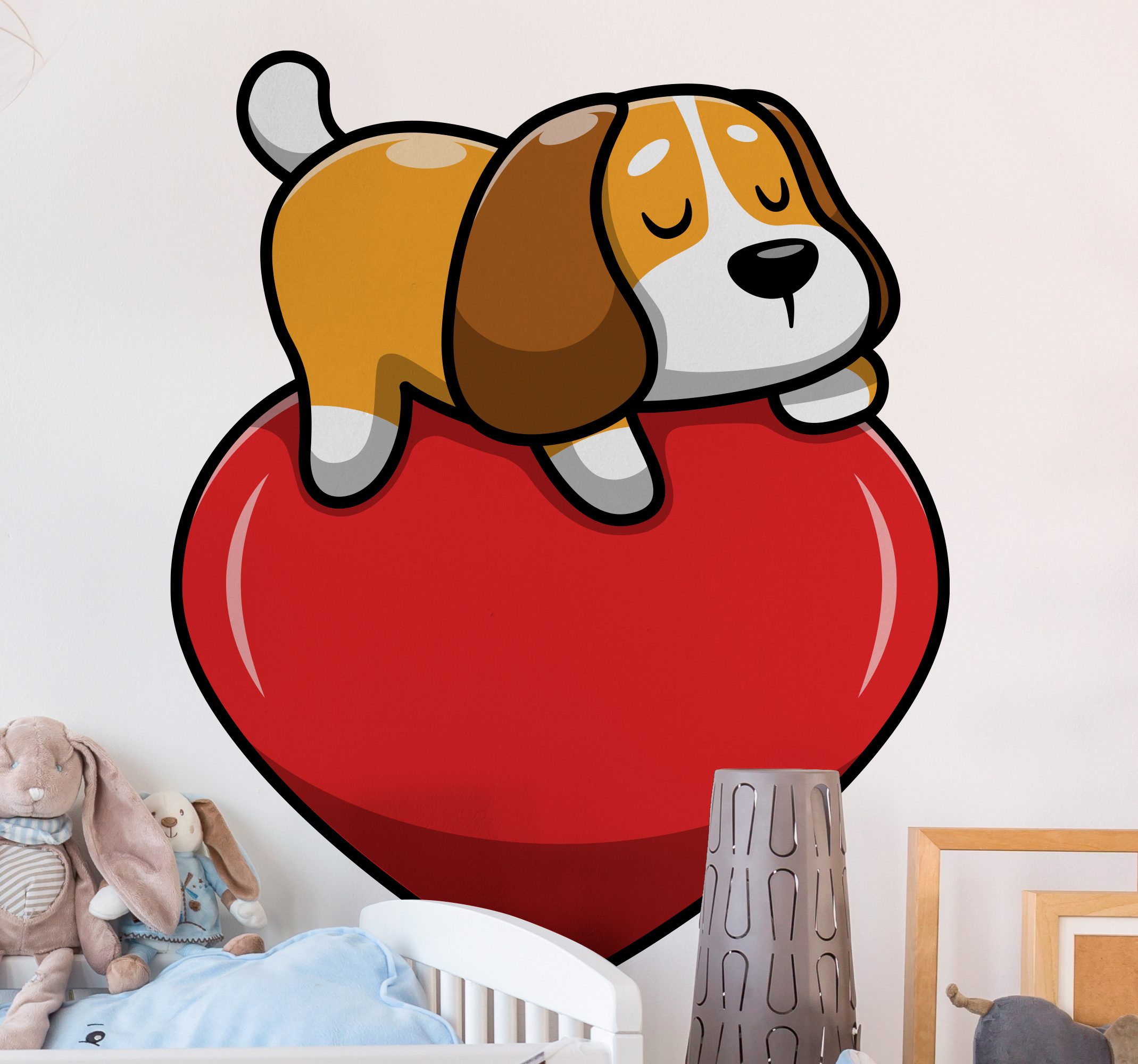 Muursticker hond Slapende hond