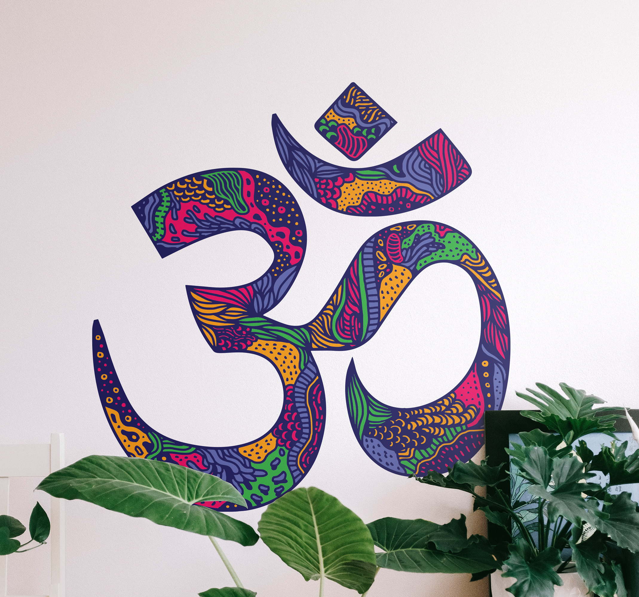 Adesivo murale floreale Mandala di yoga