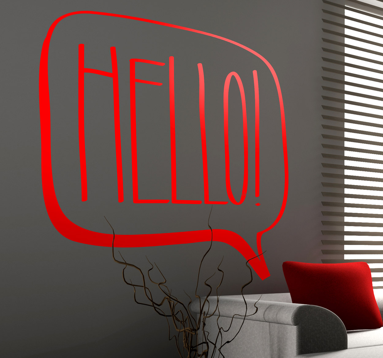 Tenstickers Sticker tekstwolk hello