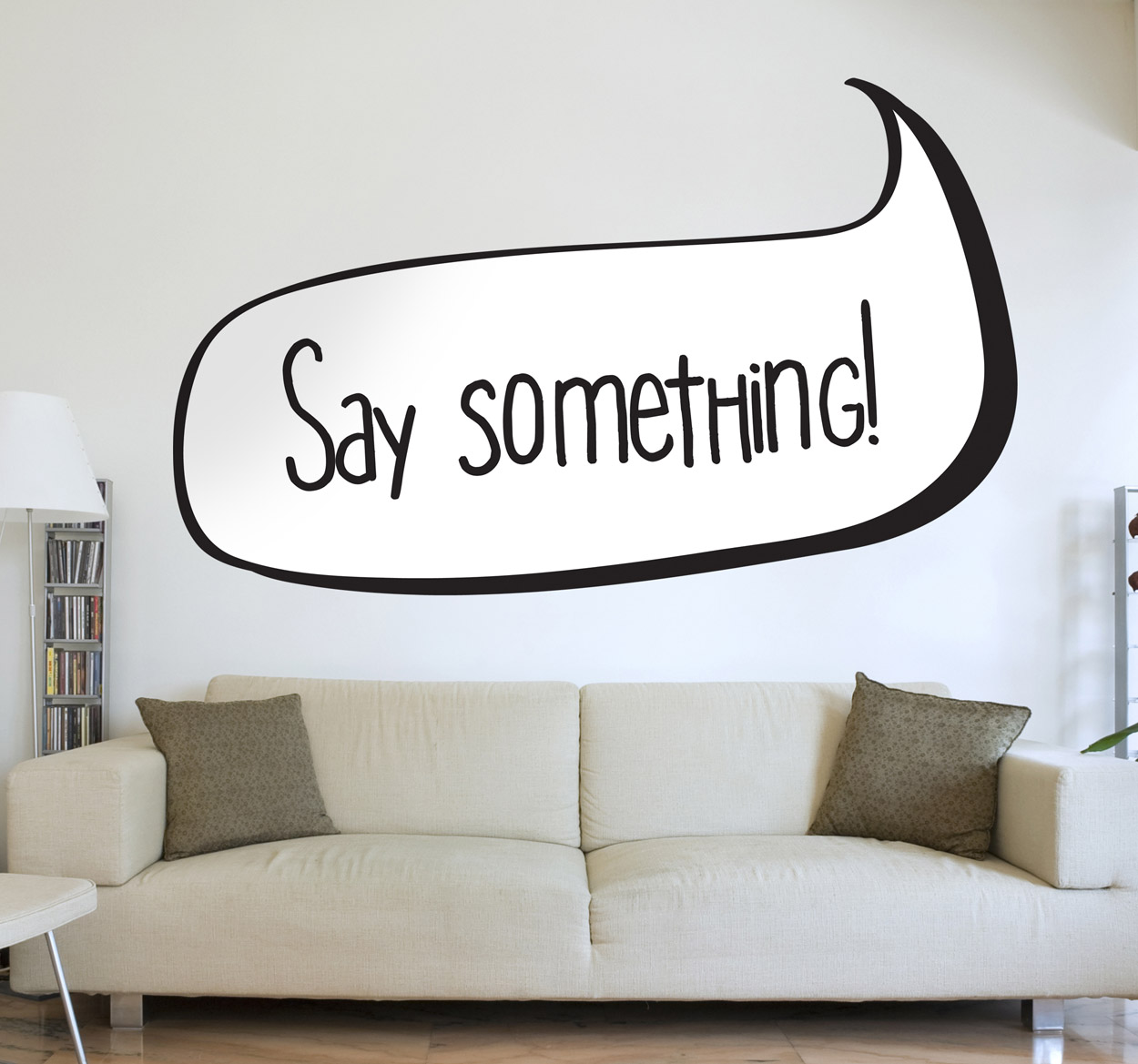 Tenstickers Sticker tekstballon say something