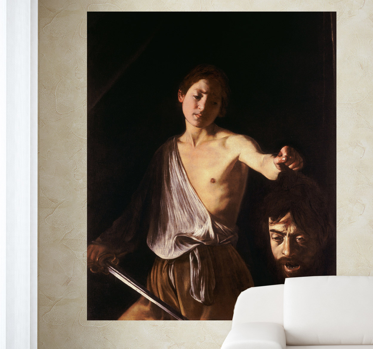 Adesivo murale Davide Golia Caravaggio