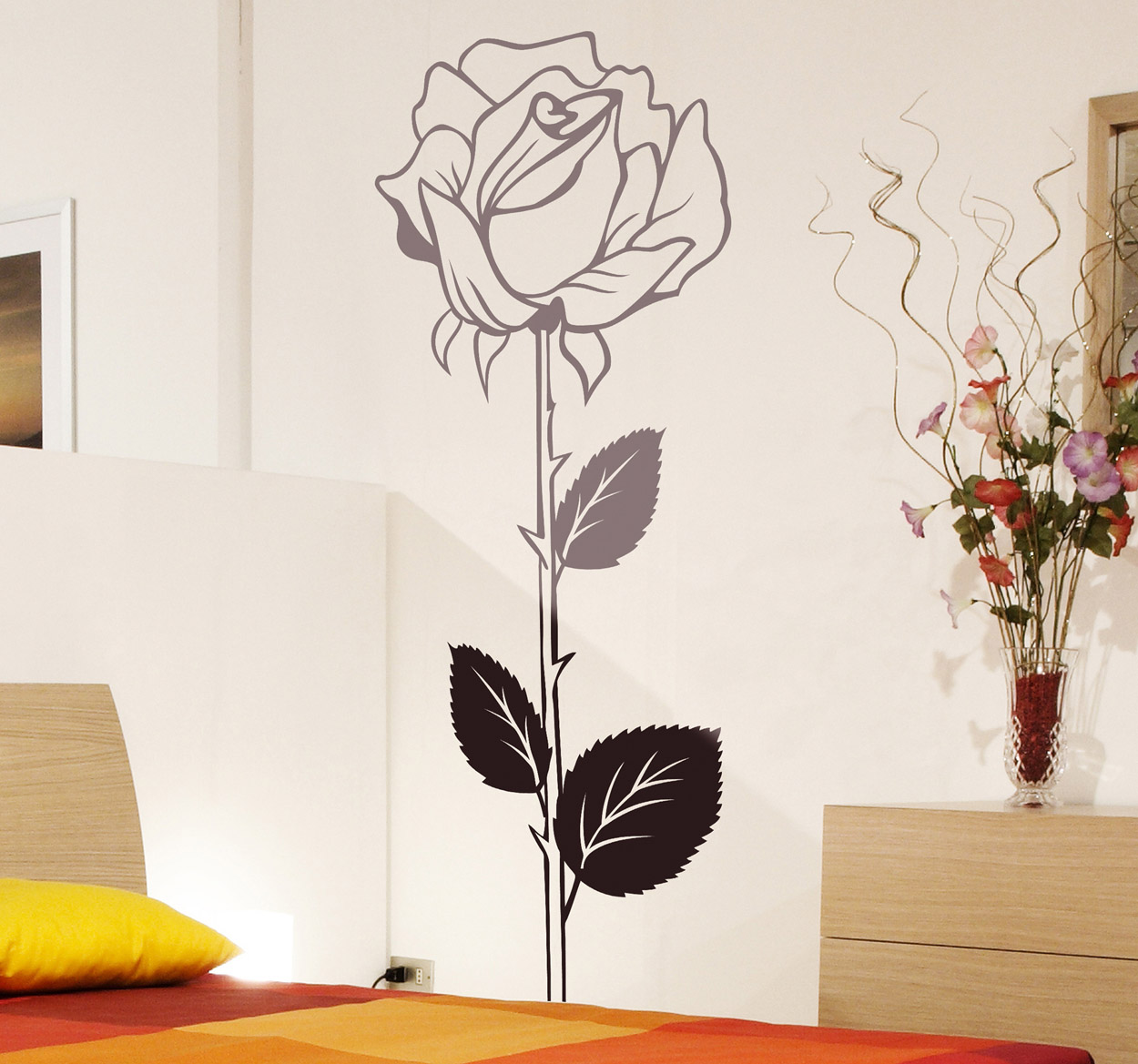 Tenstickers Bloemen muursticker roos